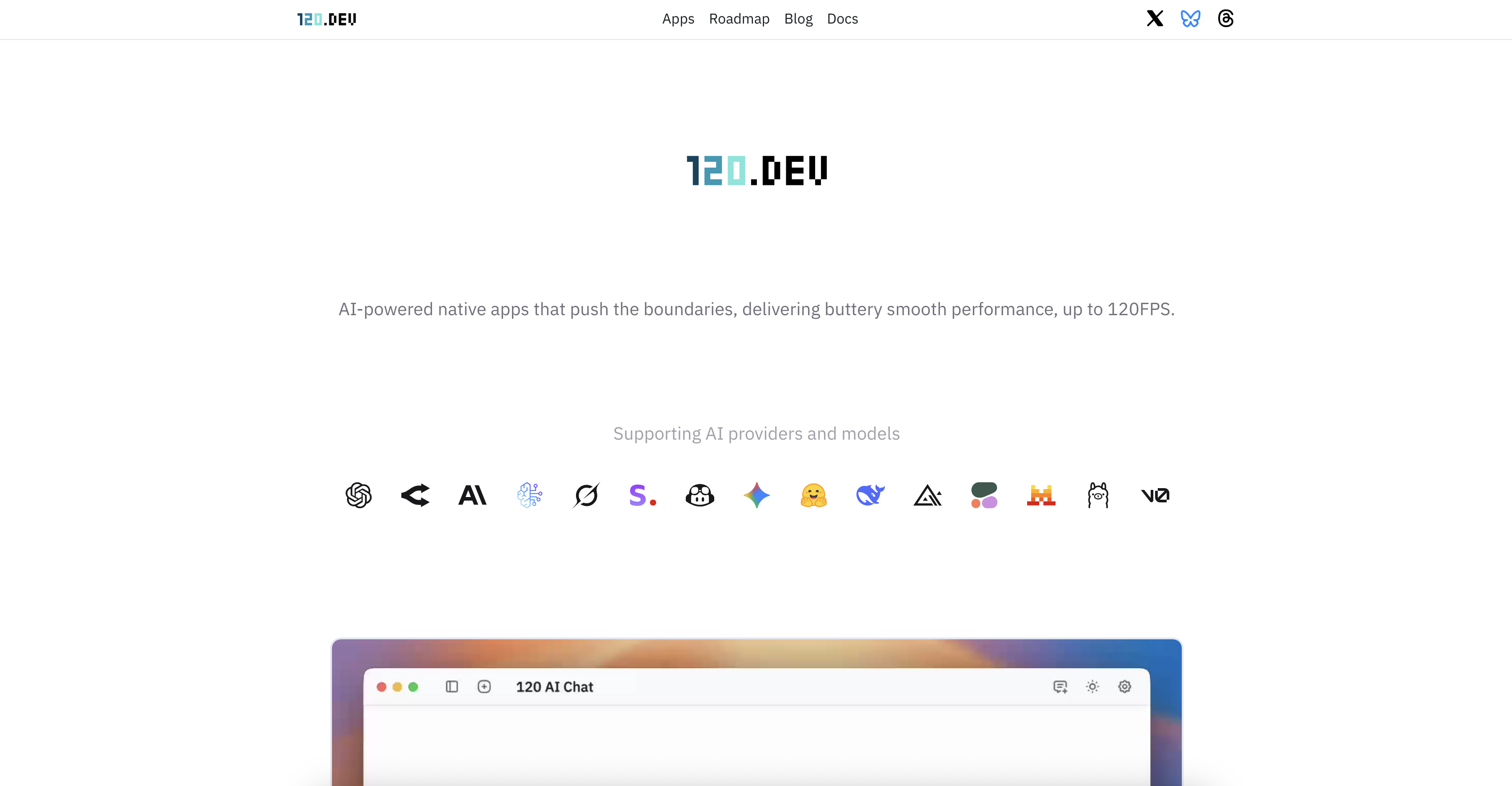 120.dev - Screenshot showing the interface and features of this AI tool