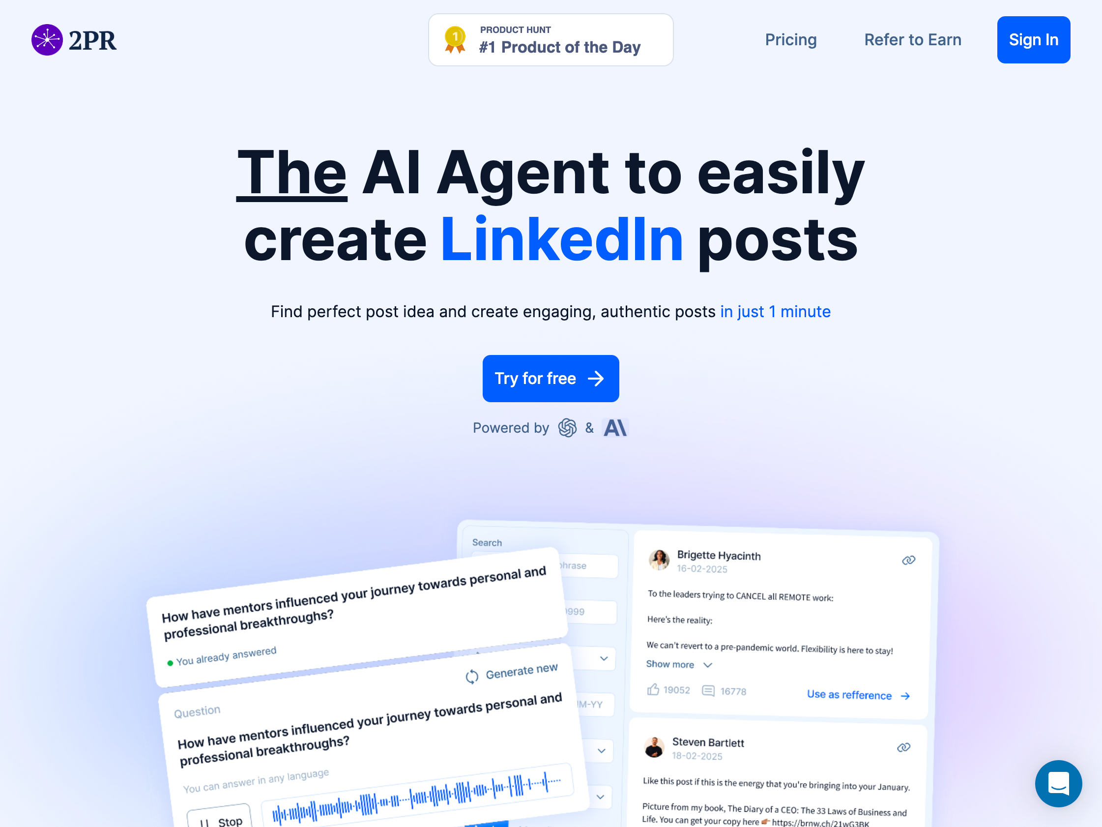 2PRv2 - Screenshot showing the interface and features of this AI tool