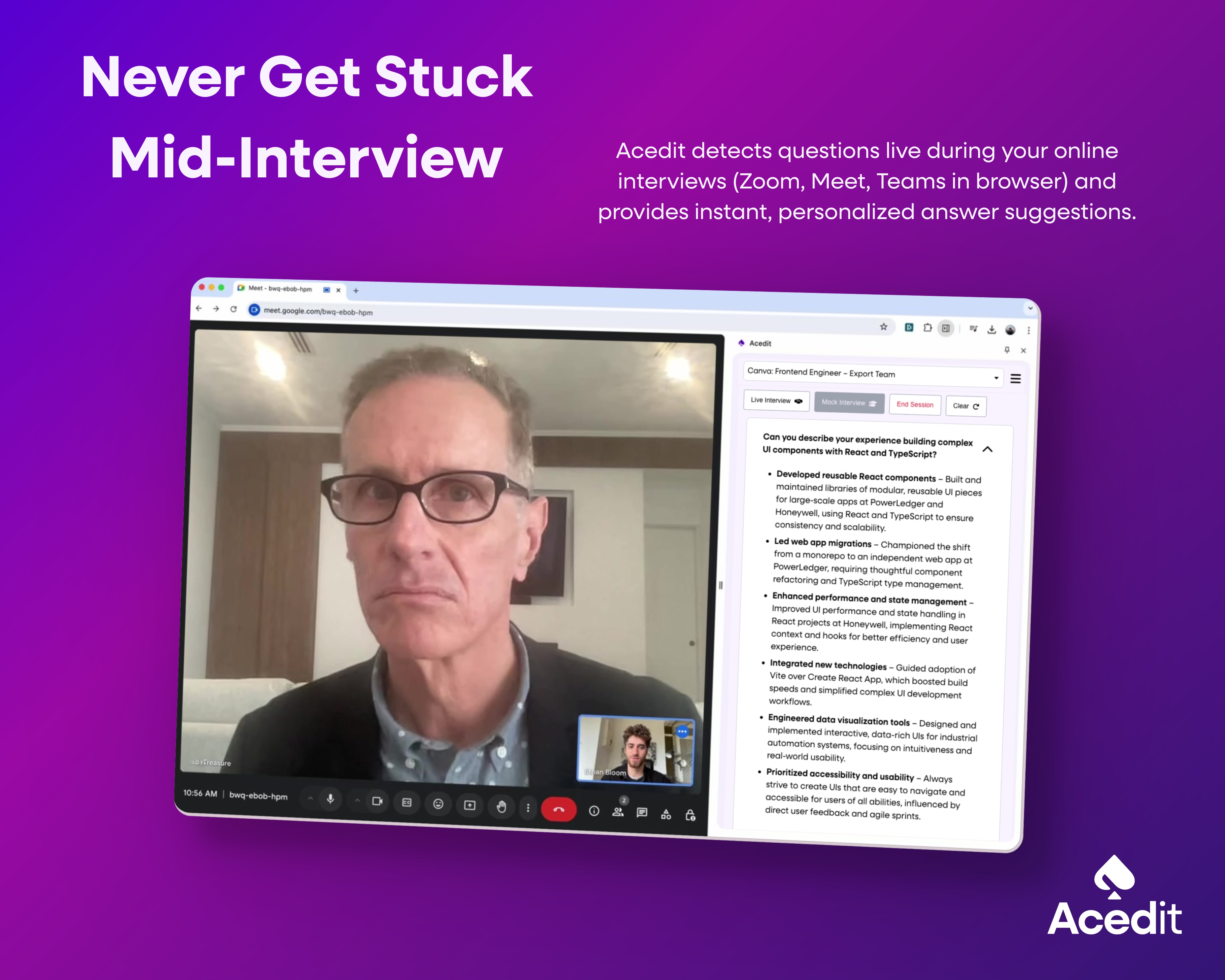 Acedit - Screenshot showing the interface and features of this AI tool