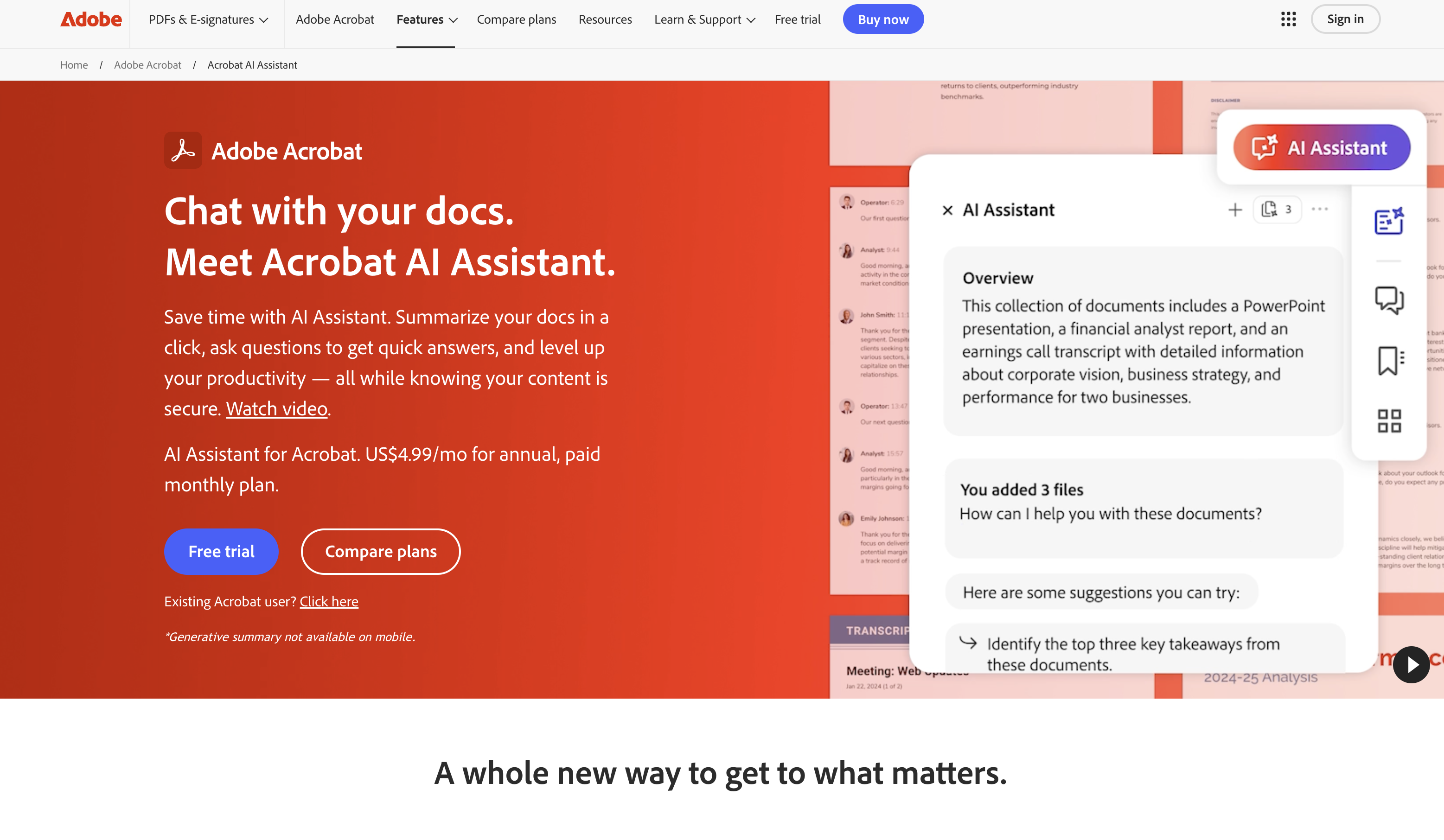 Adobe AI Assistant25.001.20432 - Screenshot showing the interface and features of this AI tool