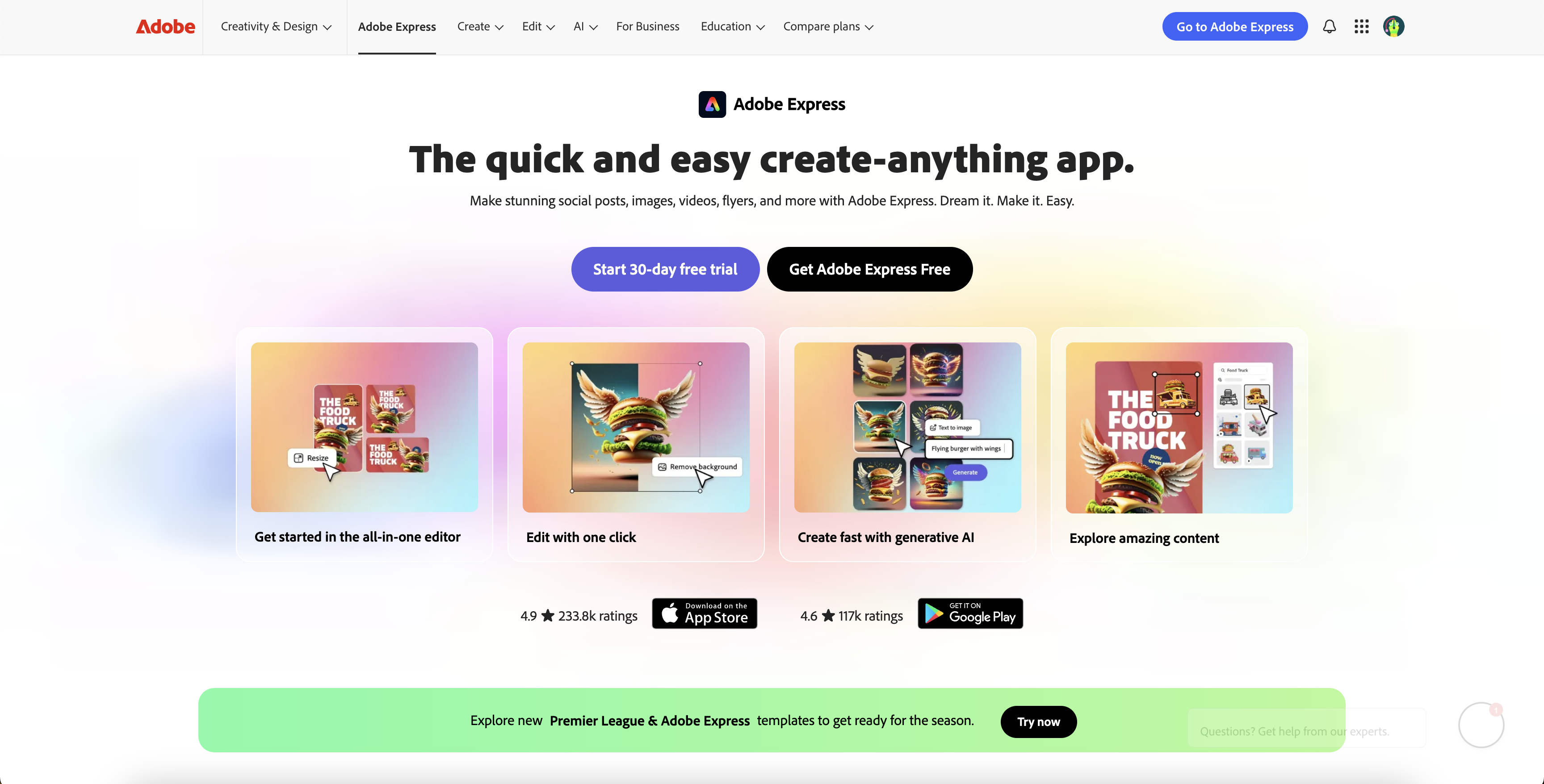 Adobe Express - Screenshot showing the interface and features of this AI tool