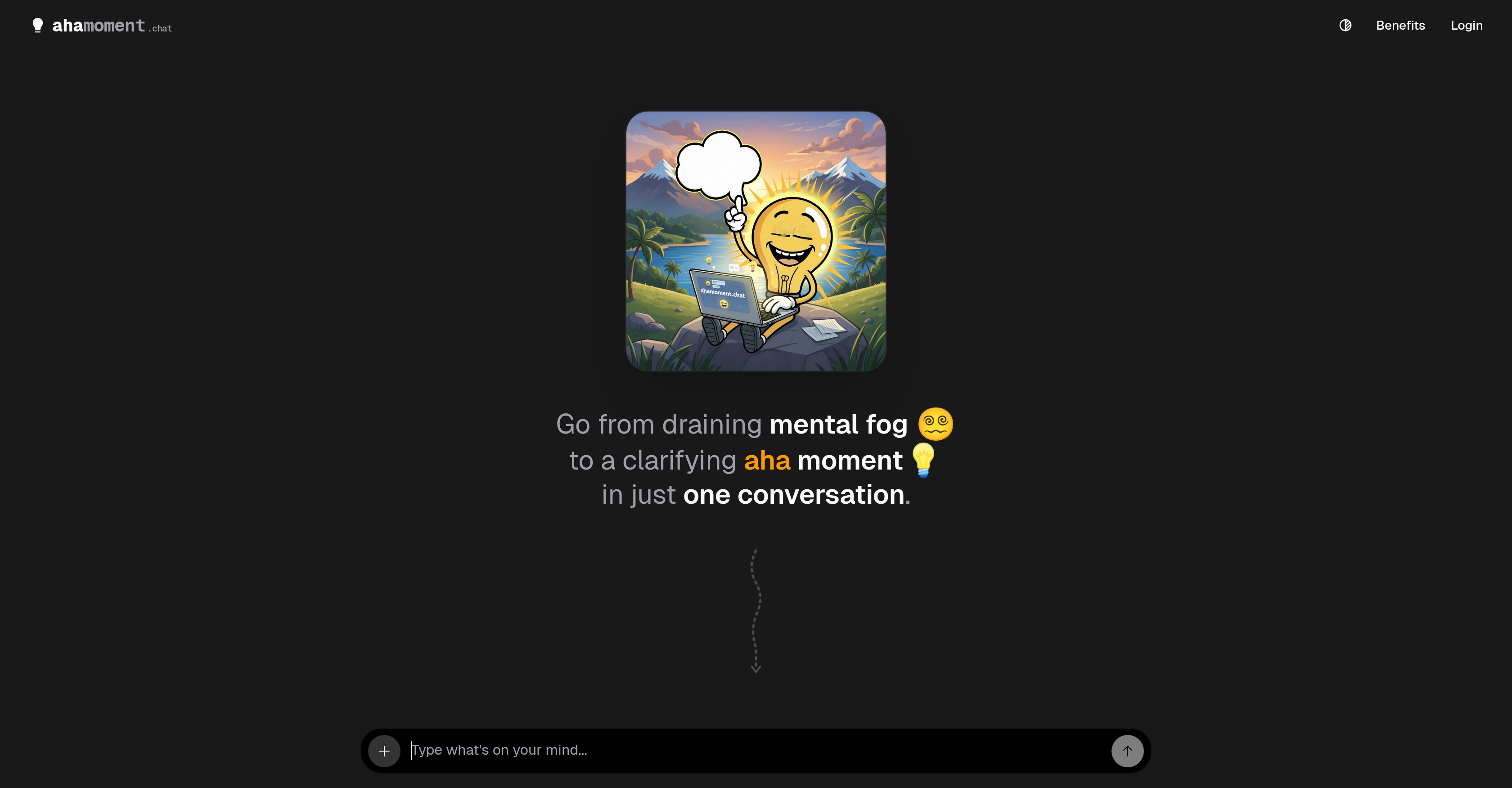 AhaMoment.chat - Screenshot showing the interface and features of this AI tool