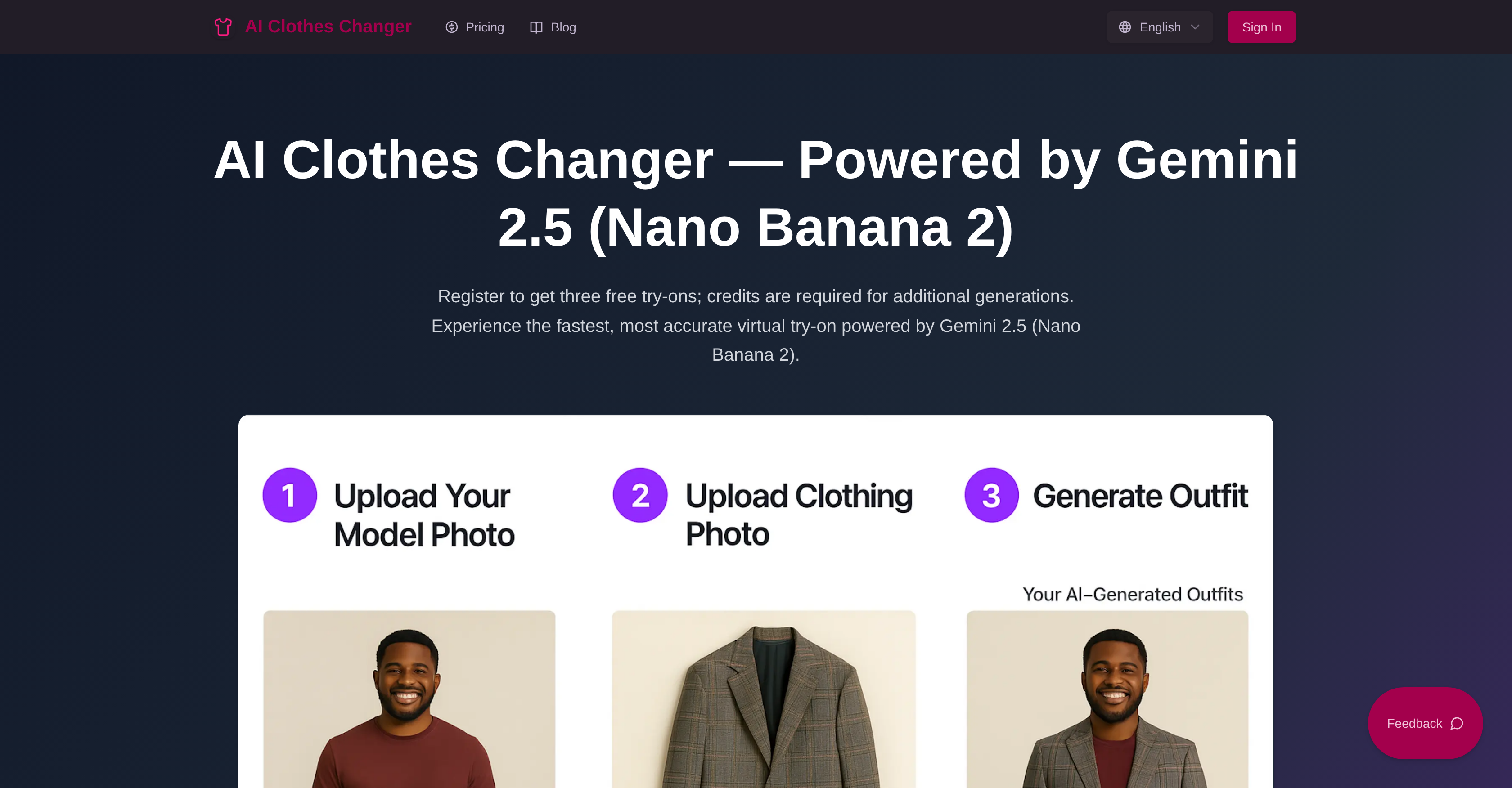AI Clothes Changer - Screenshot showing the interface and features of this AI tool