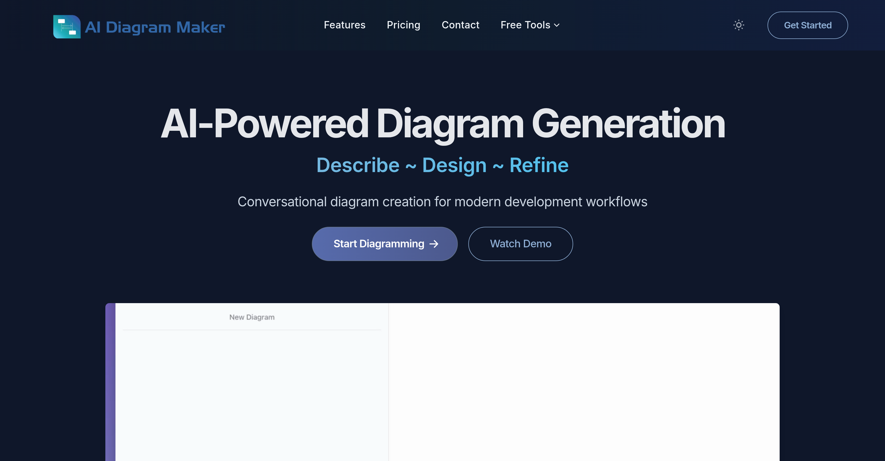 AI Diagram Maker - Screenshot showing the interface and features of this AI tool