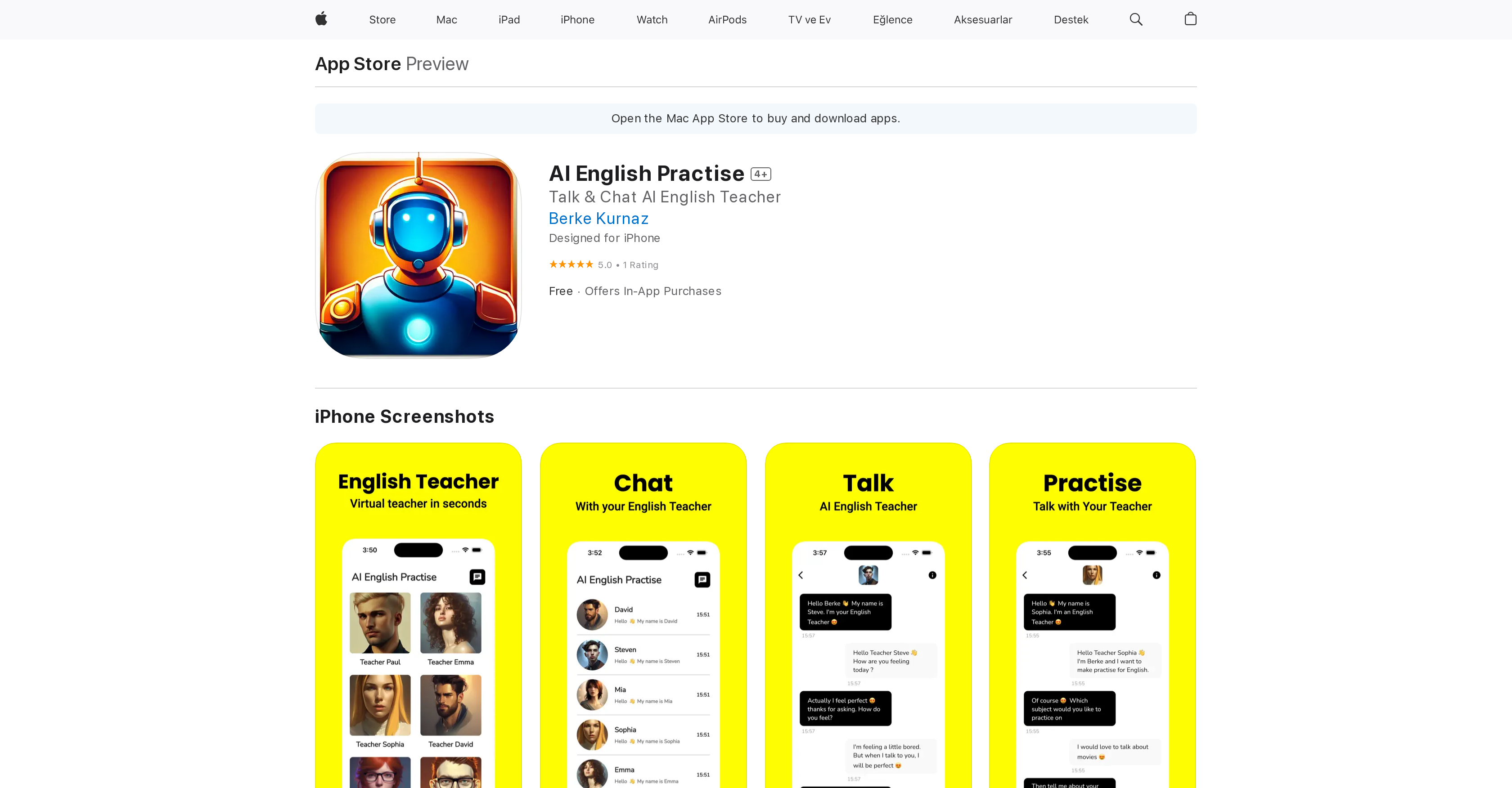 AI English Practise - Screenshot showing the interface and features of this AI tool