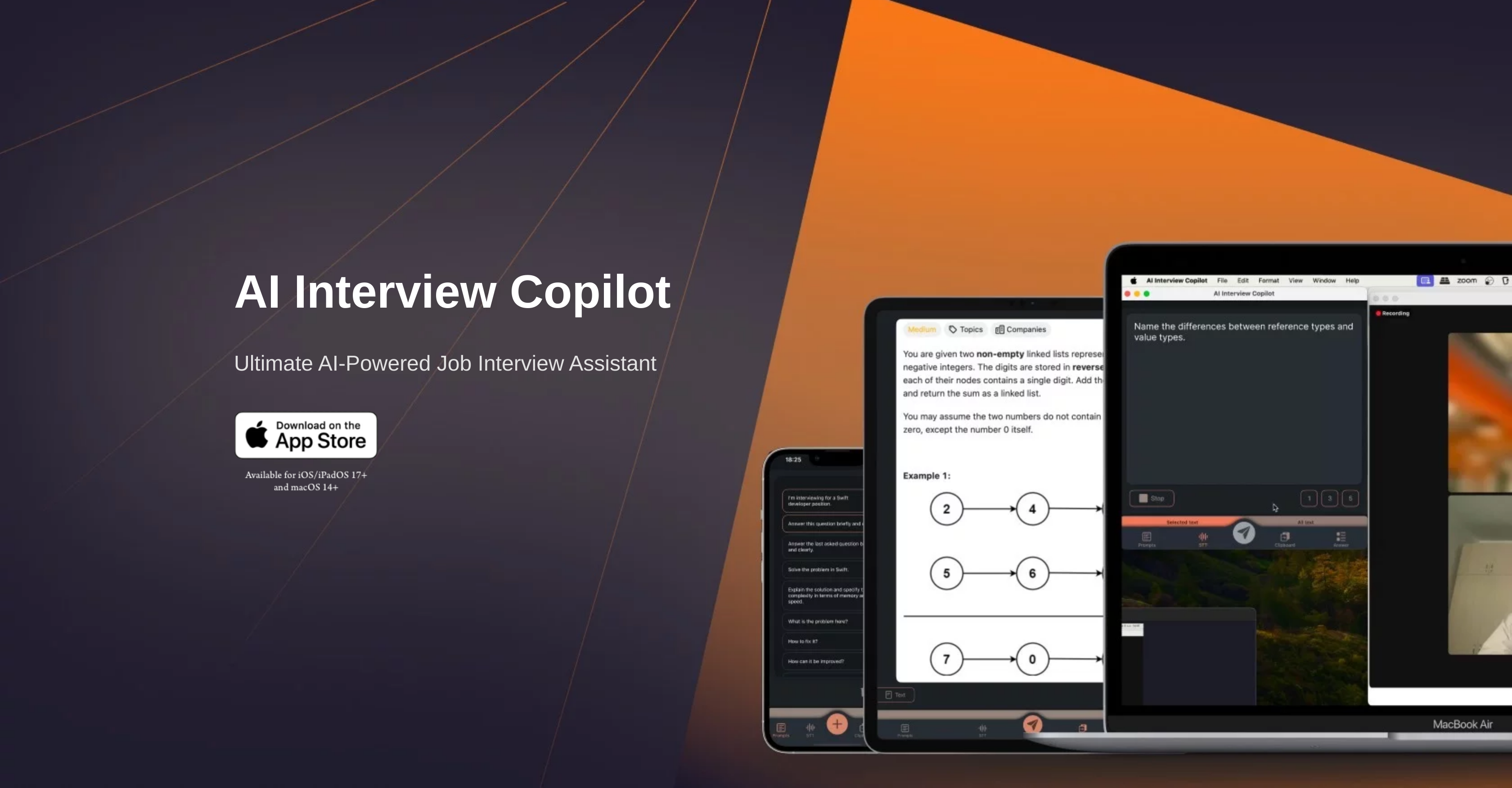 AI Interview Copilot - Screenshot showing the interface and features of this AI tool