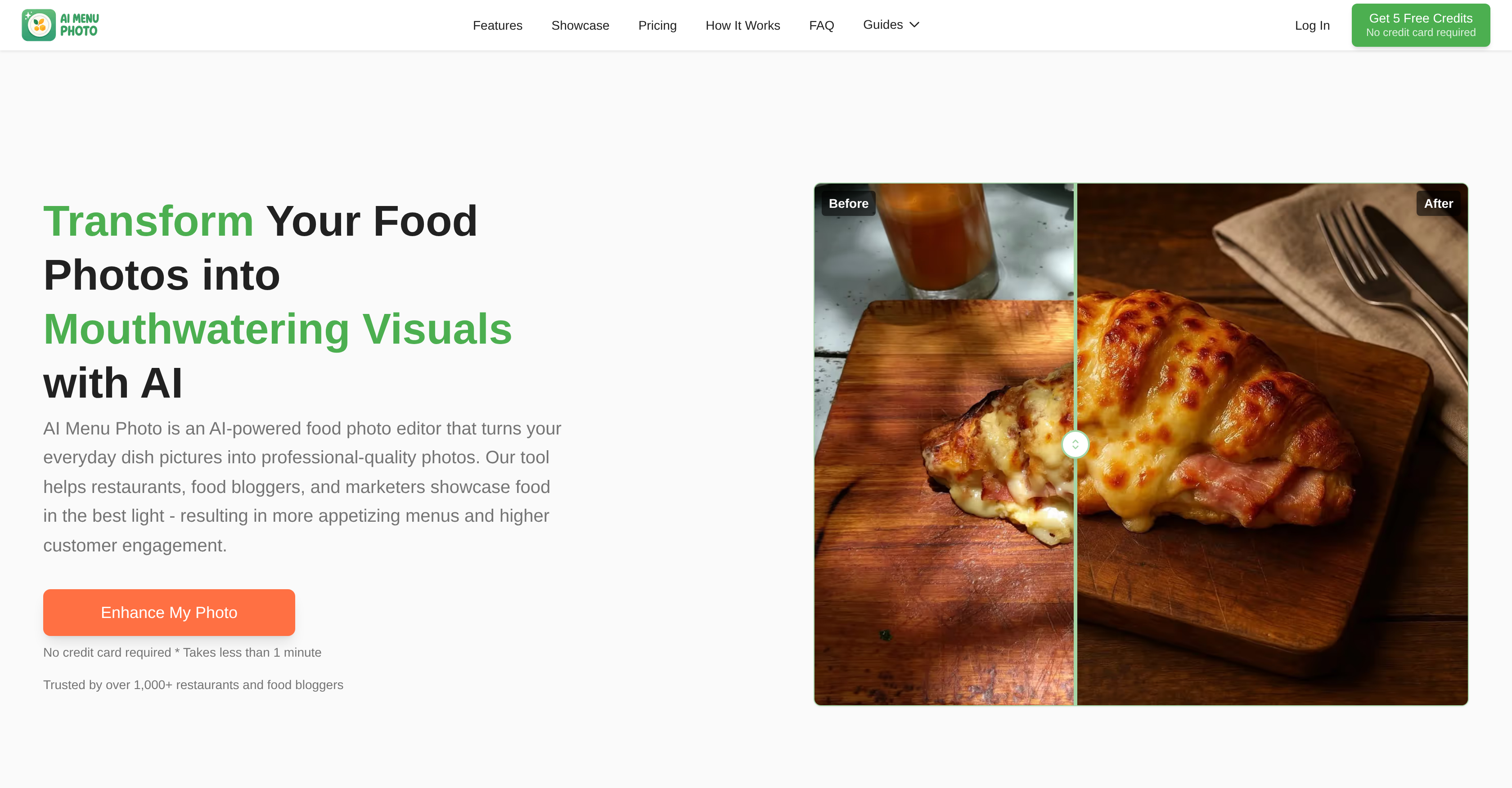 AI Menu Photo - Screenshot showing the interface and features of this AI tool