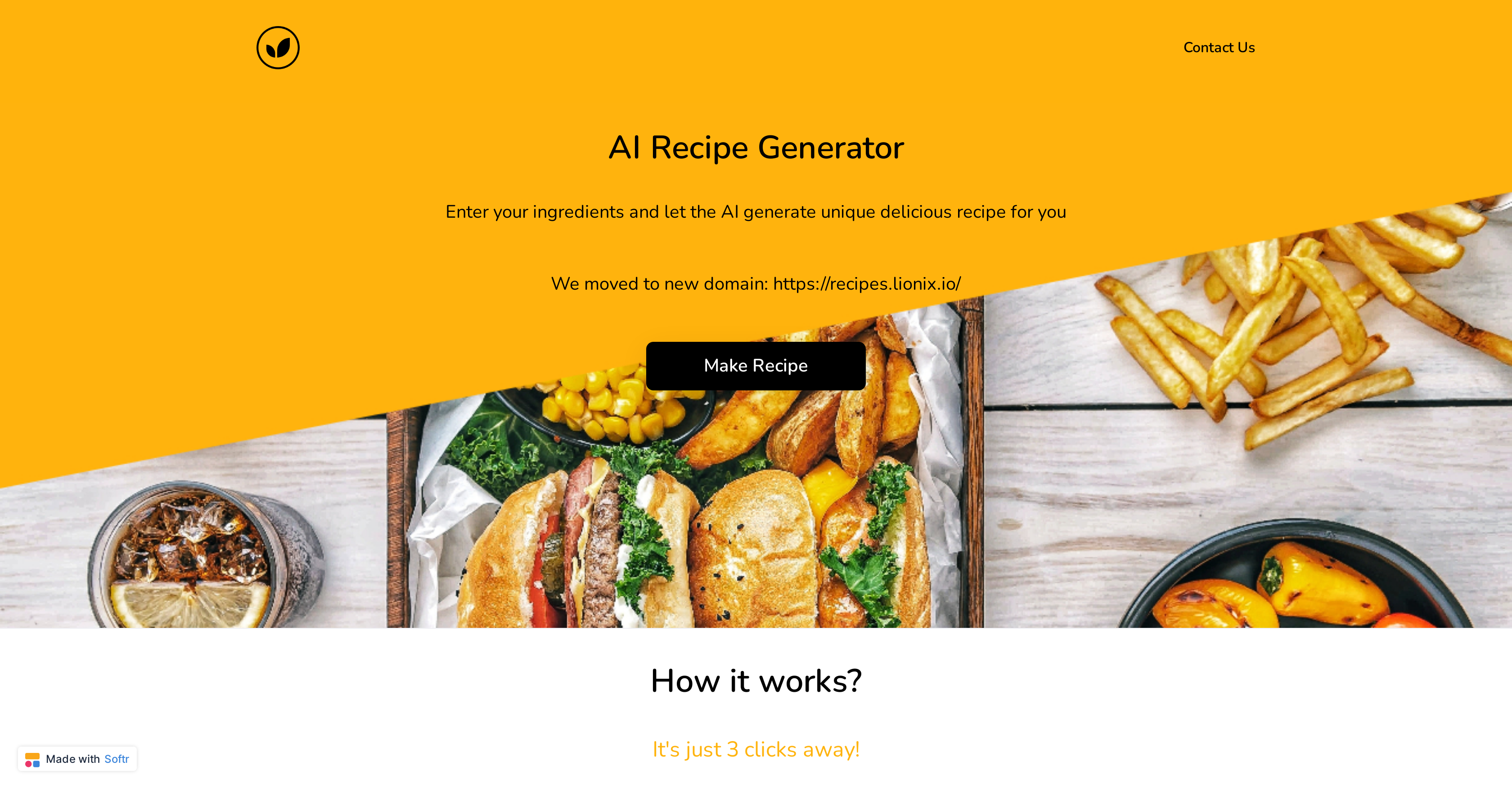 AI Recipe Generator - Screenshot showing the interface and features of this AI tool