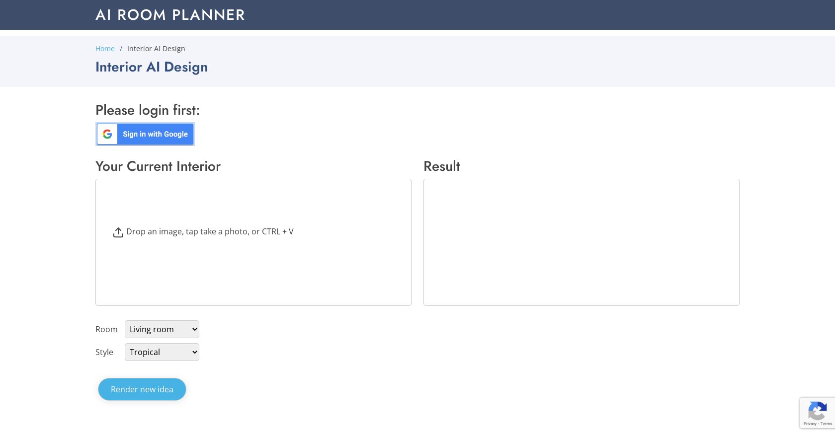 AI Room Planner - Screenshot showing the interface and features of this AI tool