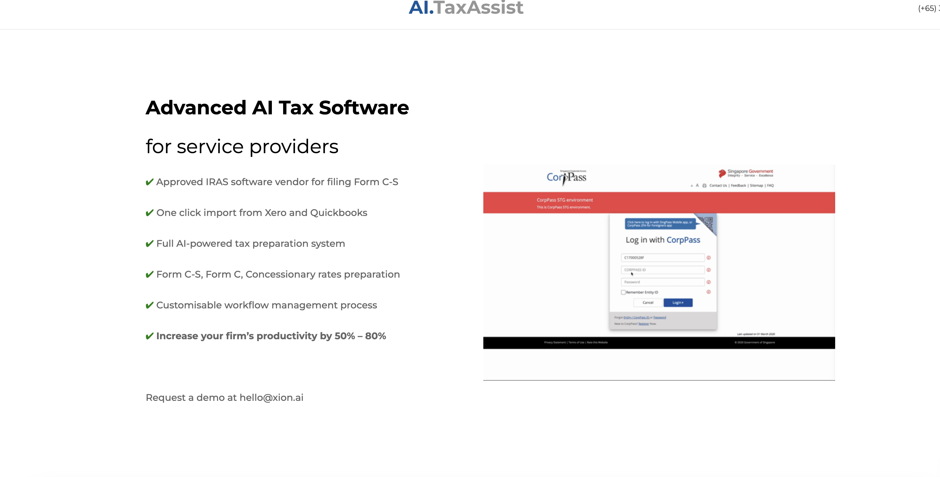 AI.TaxAssist - Screenshot showing the interface and features of this AI tool