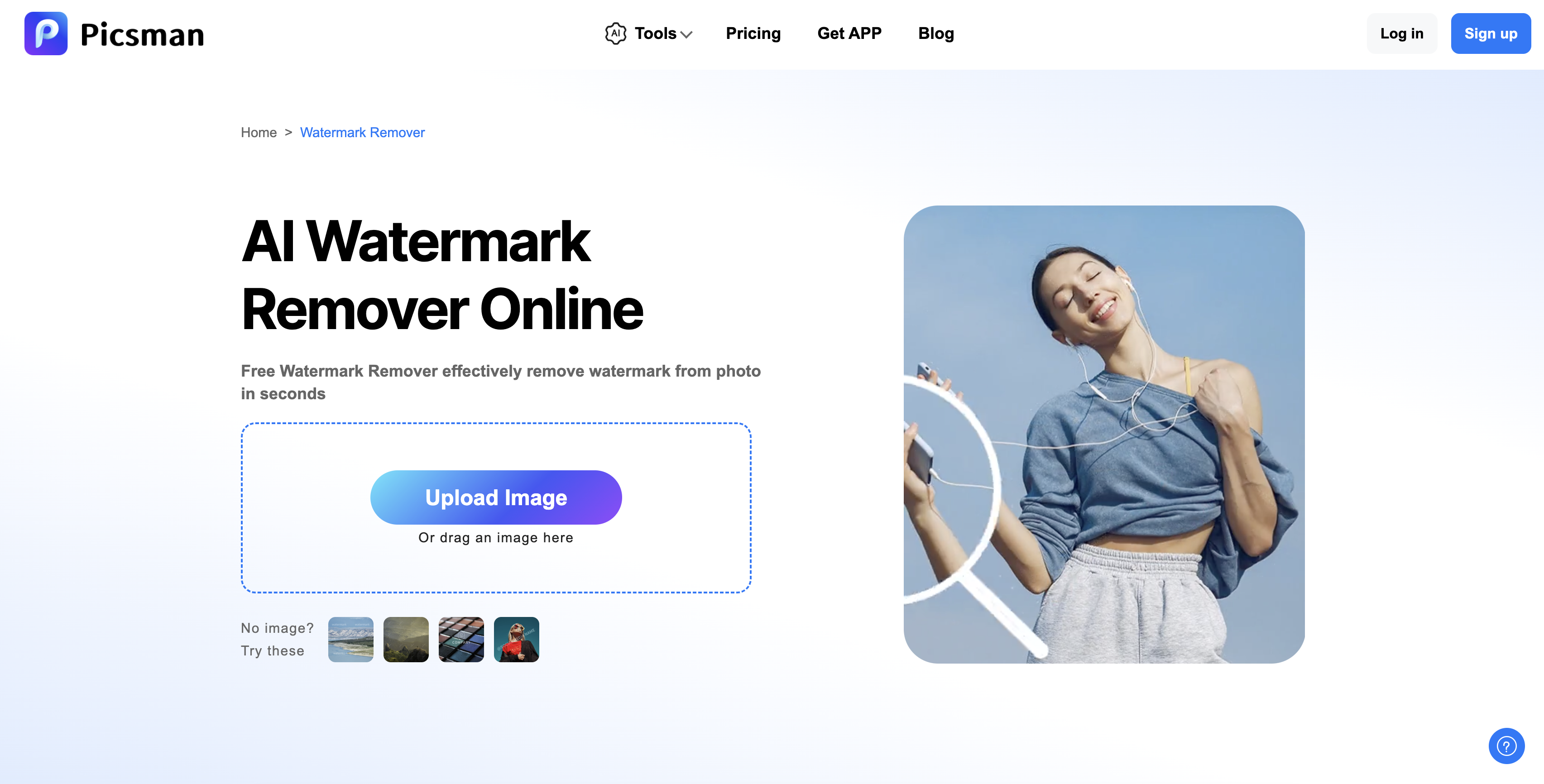 AI Watermark Remover | Picsman AI - Screenshot showing the interface and features of this AI tool