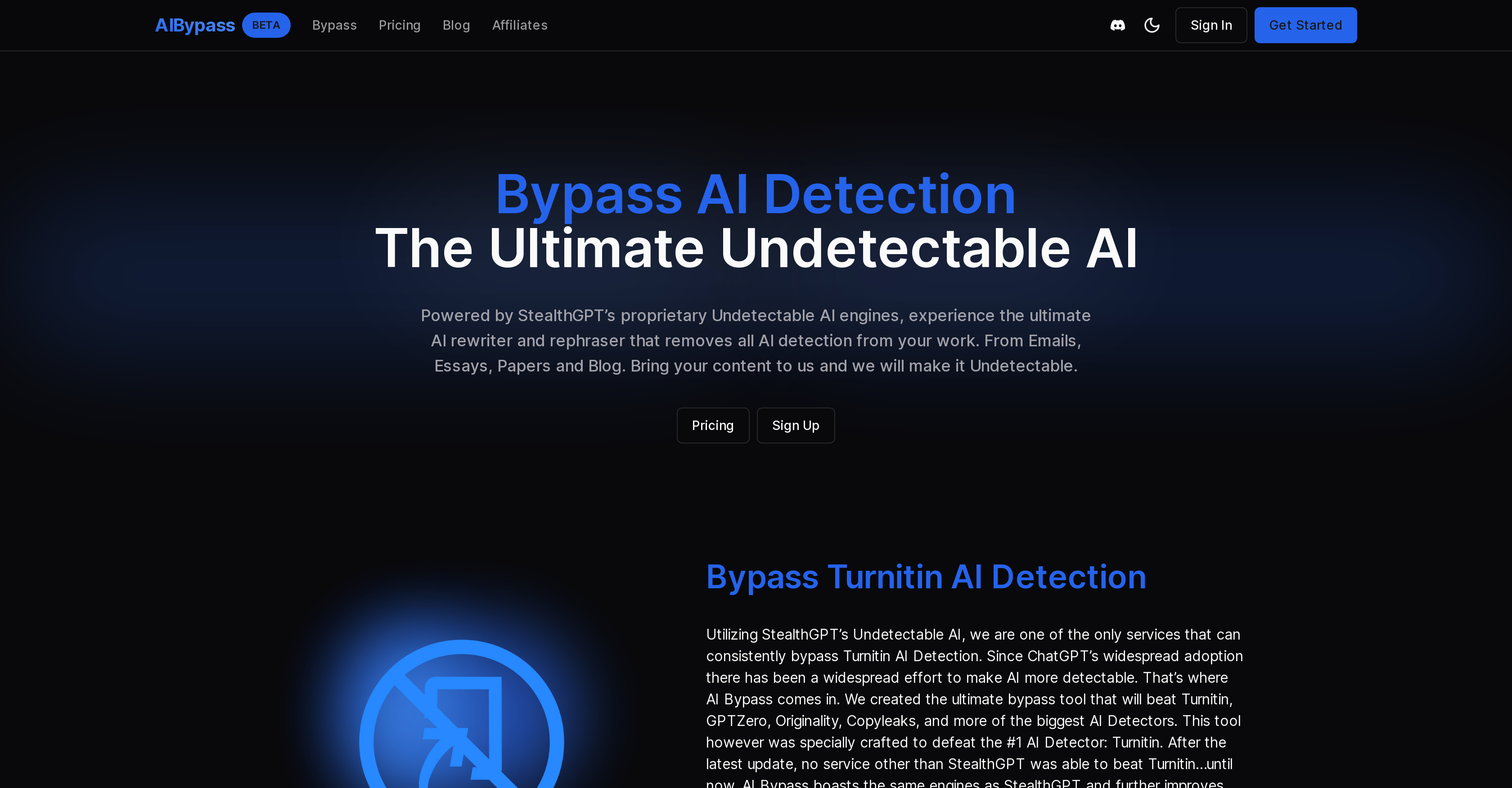 AIBypass - Screenshot showing the interface and features of this AI tool