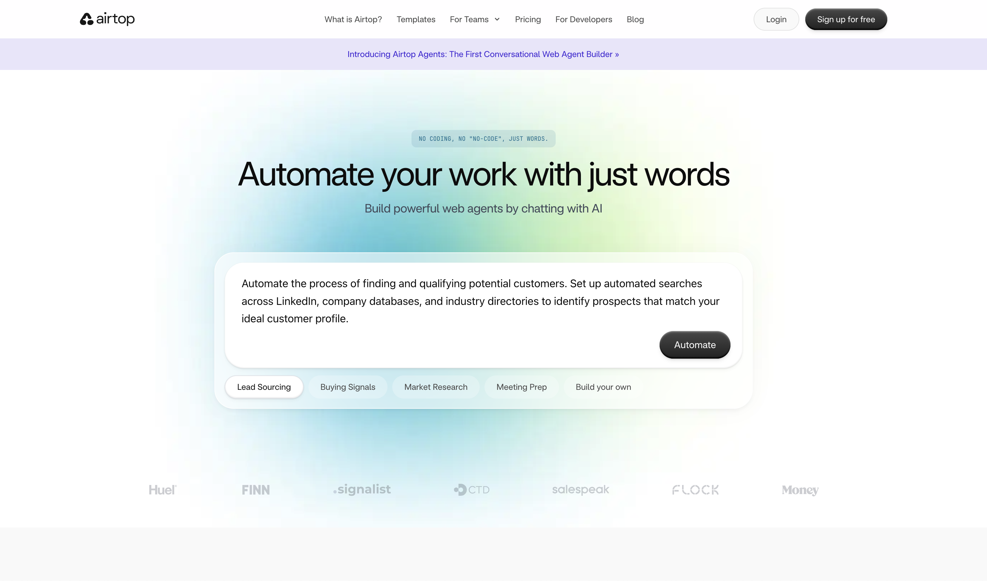 Airtop - Screenshot showing the interface and features of this AI tool