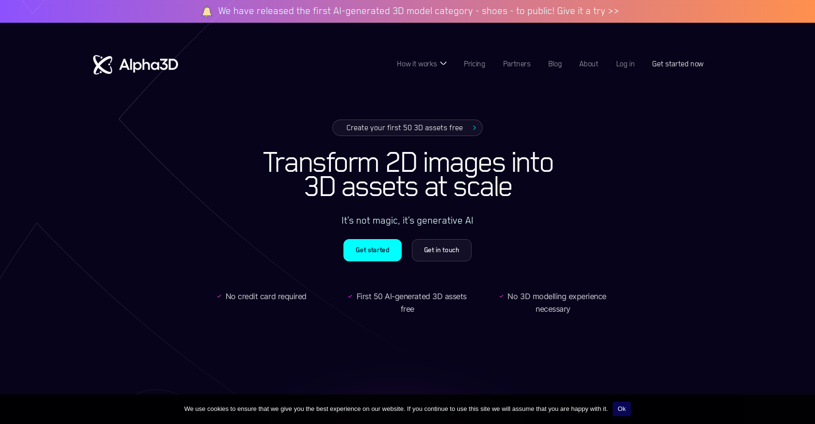 Alpha3D - Screenshot showing the interface and features of this AI tool
