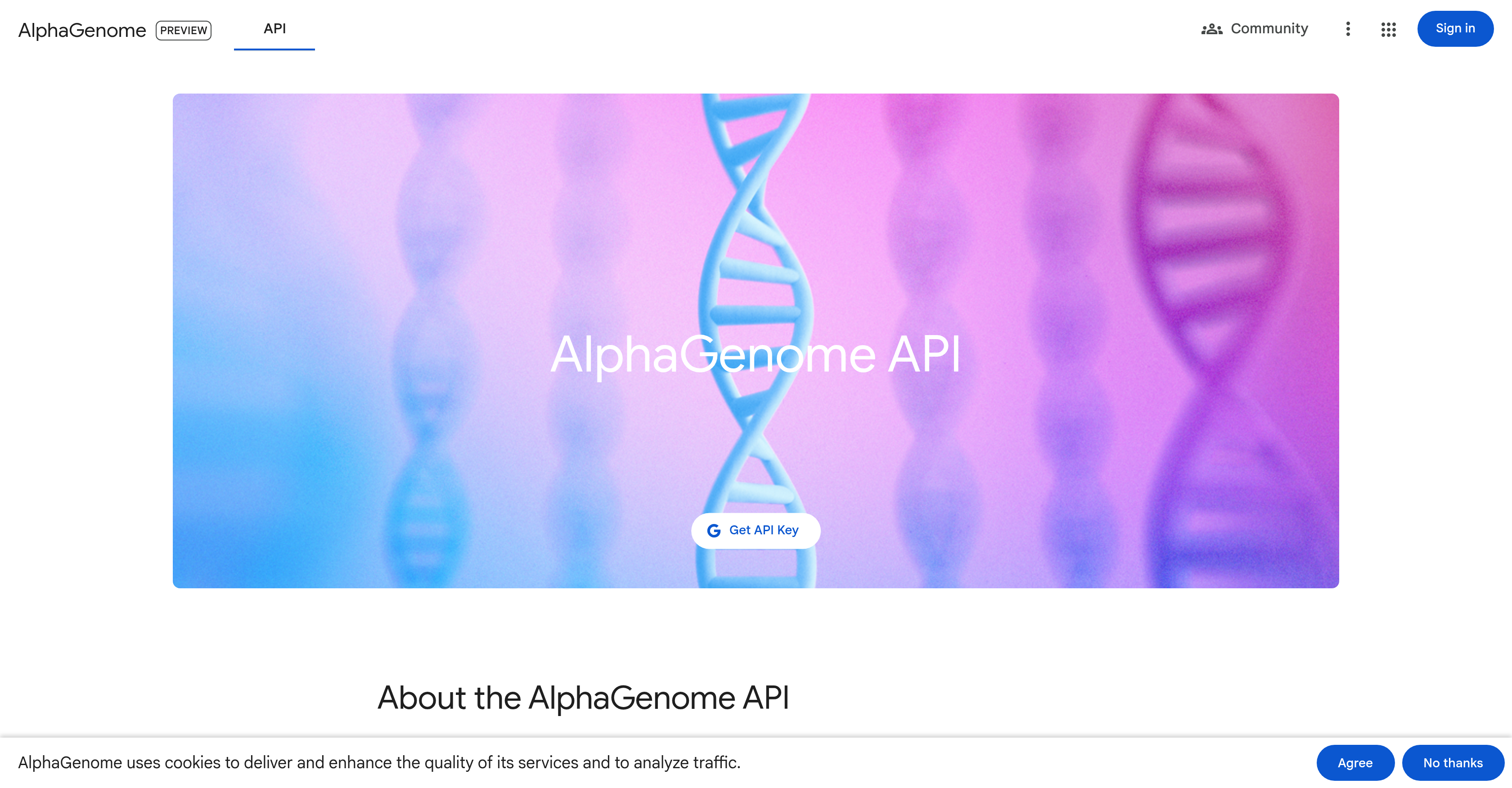 AlphaGenome - Screenshot showing the interface and features of this AI tool