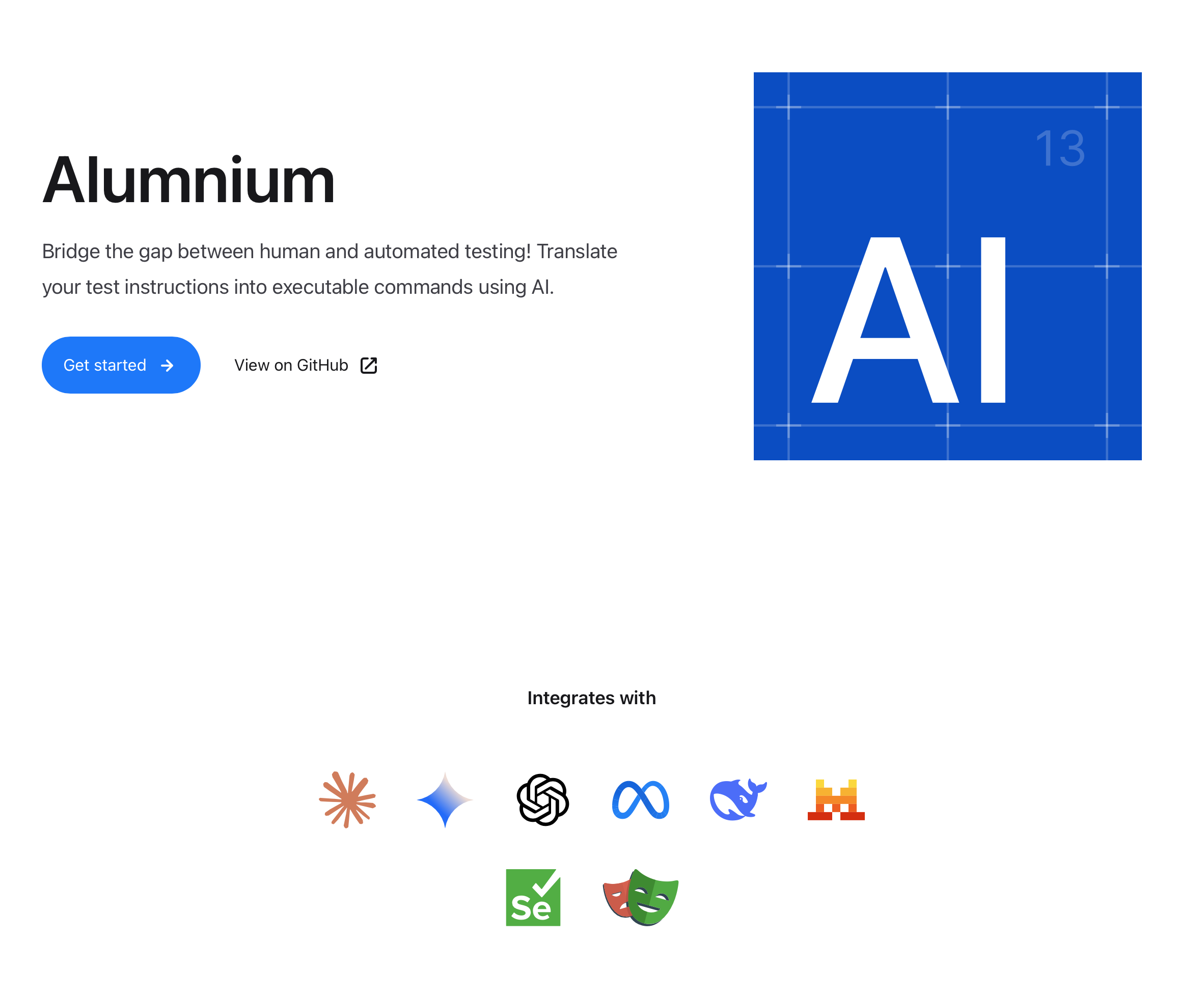 Alumnium - Screenshot showing the interface and features of this AI tool