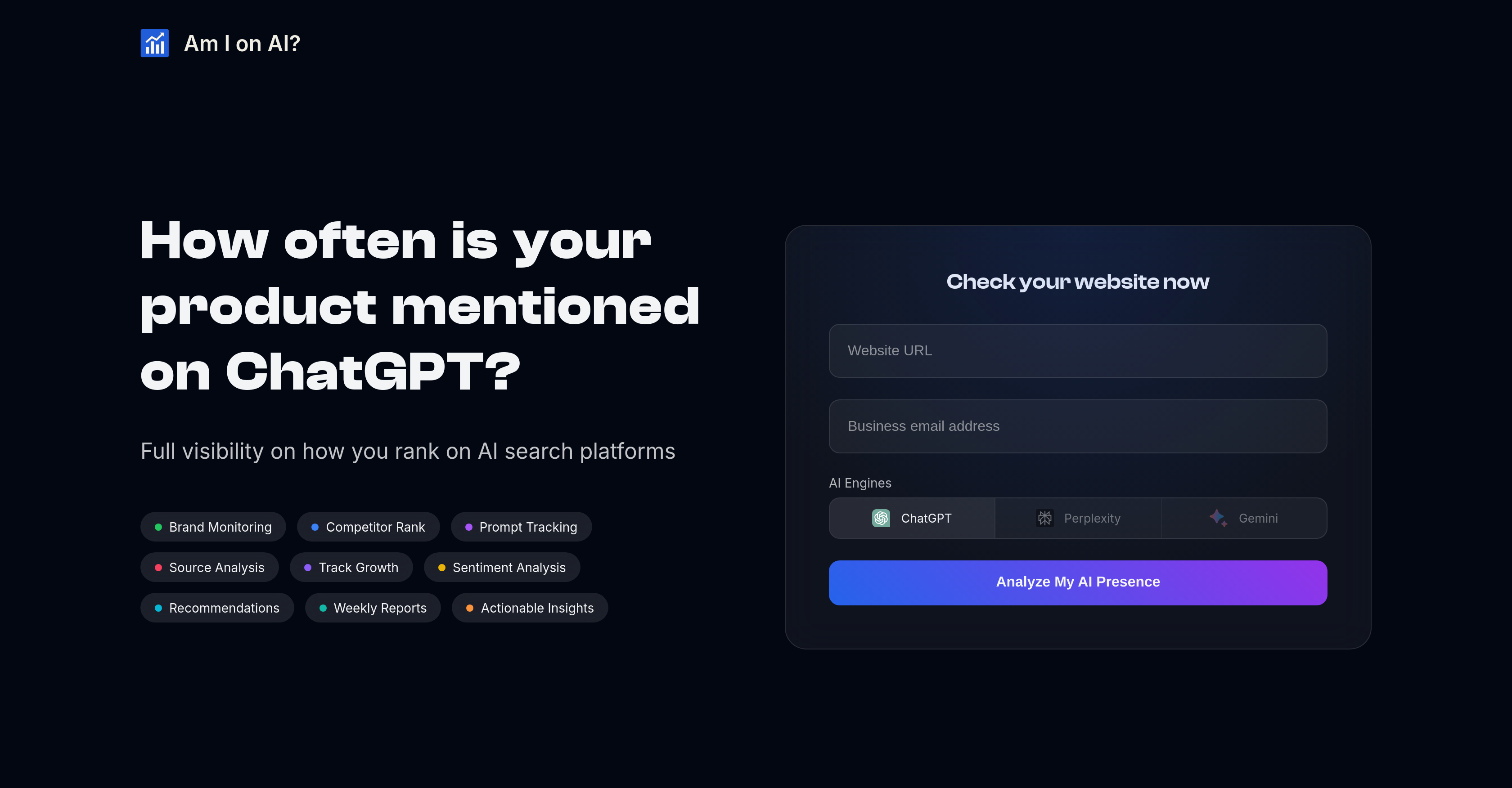 Am I on AI? - Screenshot showing the interface and features of this AI tool