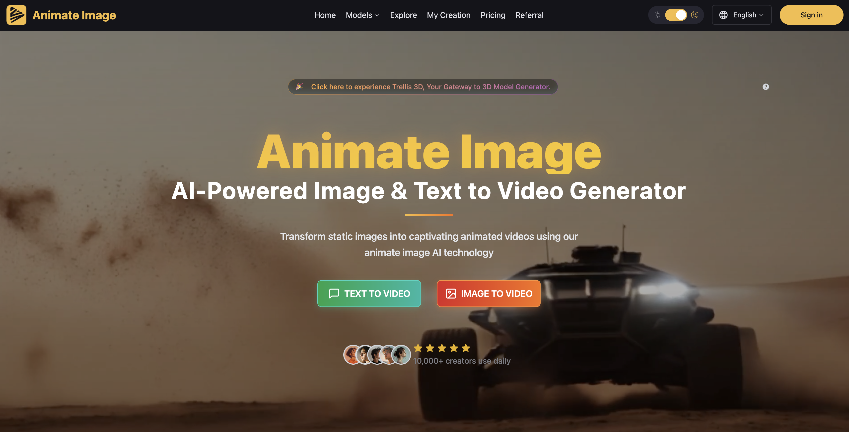 AnimateImage.net | Consistent Character AI - Screenshot showing the interface and features of this AI tool