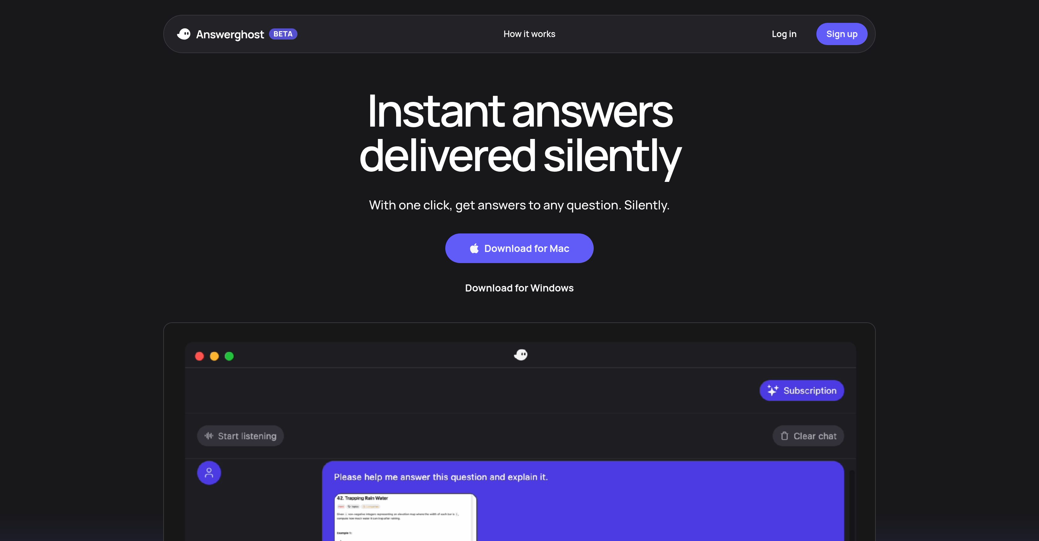 Answerghost - Screenshot showing the interface and features of this AI tool