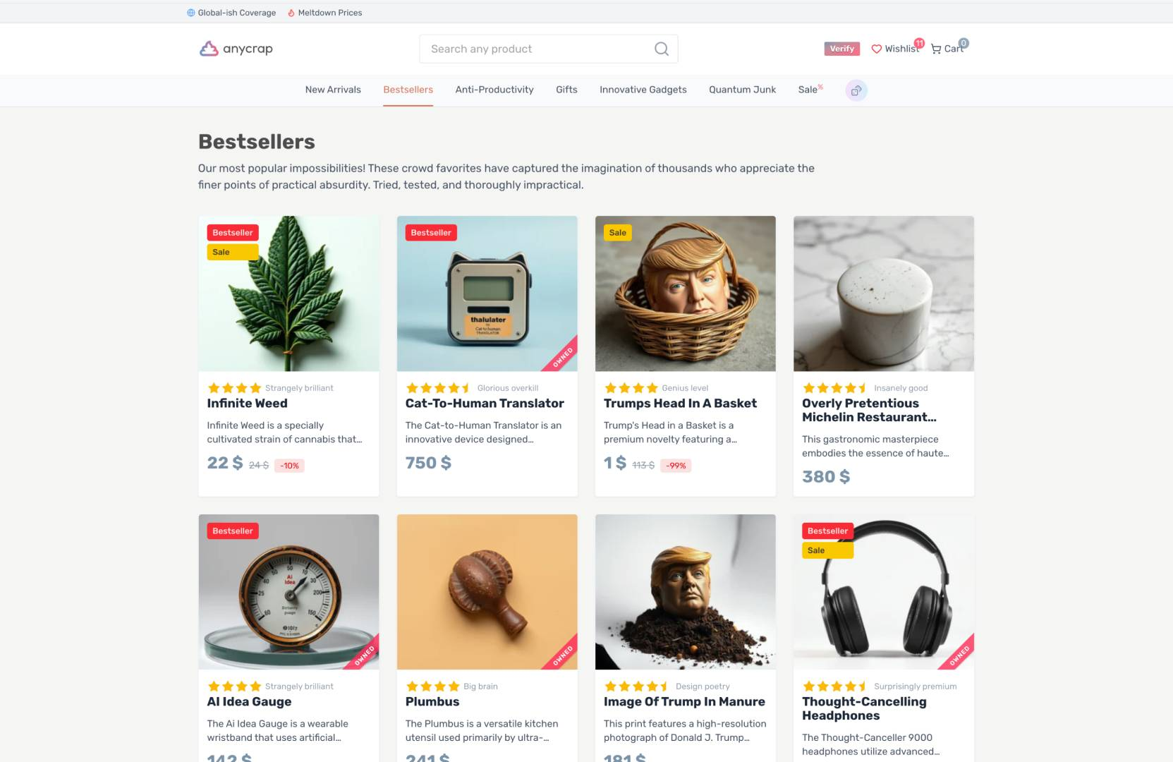 Anycrap - Screenshot showing the interface and features of this AI tool