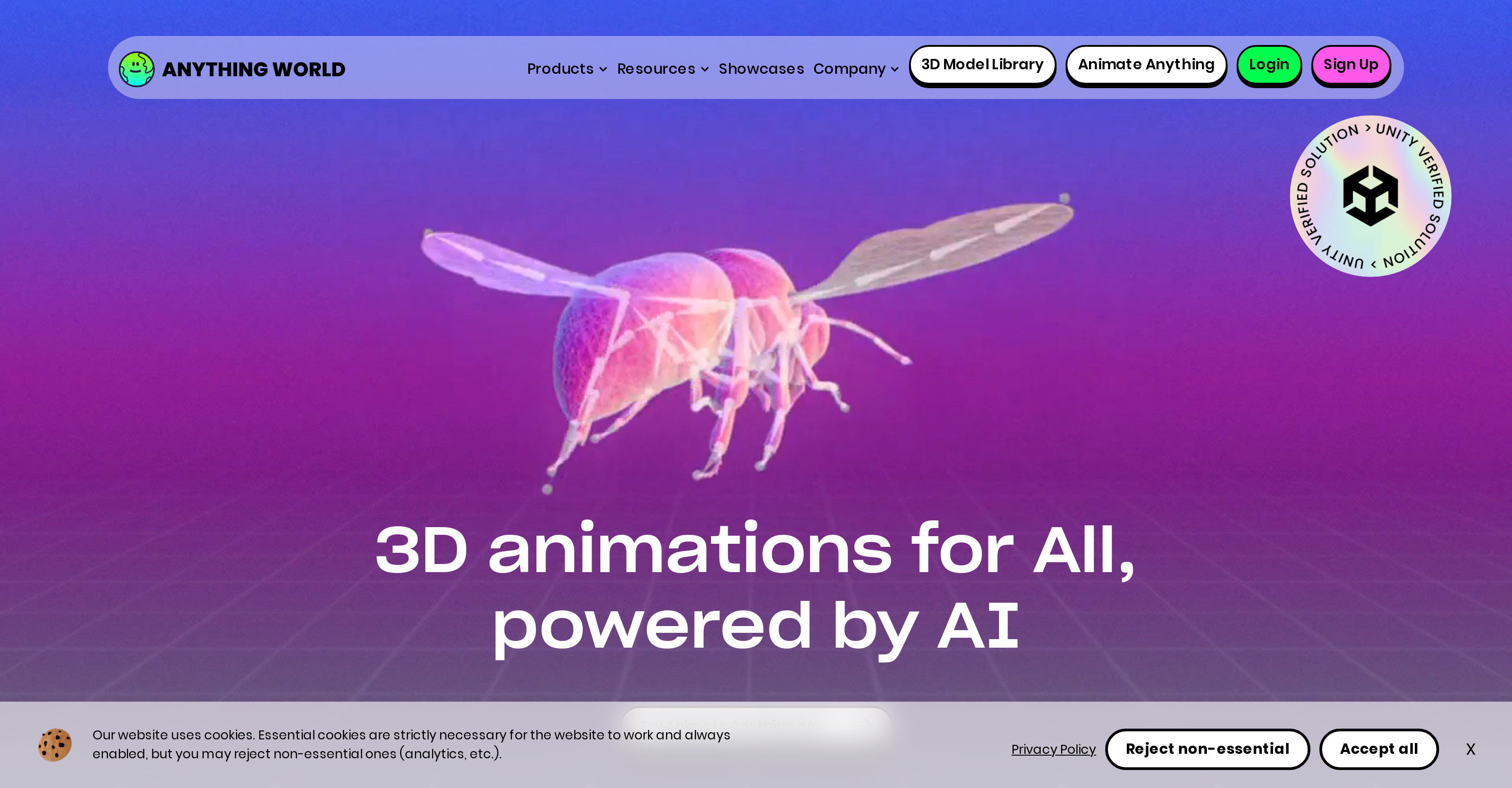 Anything World - Screenshot showing the interface and features of this AI tool