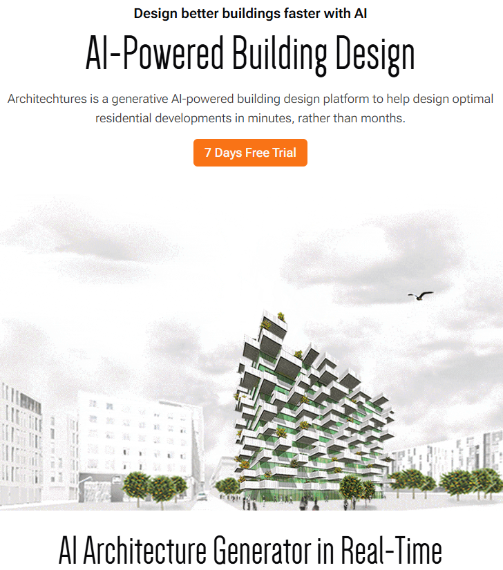 ARCHITEChTURES - Screenshot showing the interface and features of this AI tool
