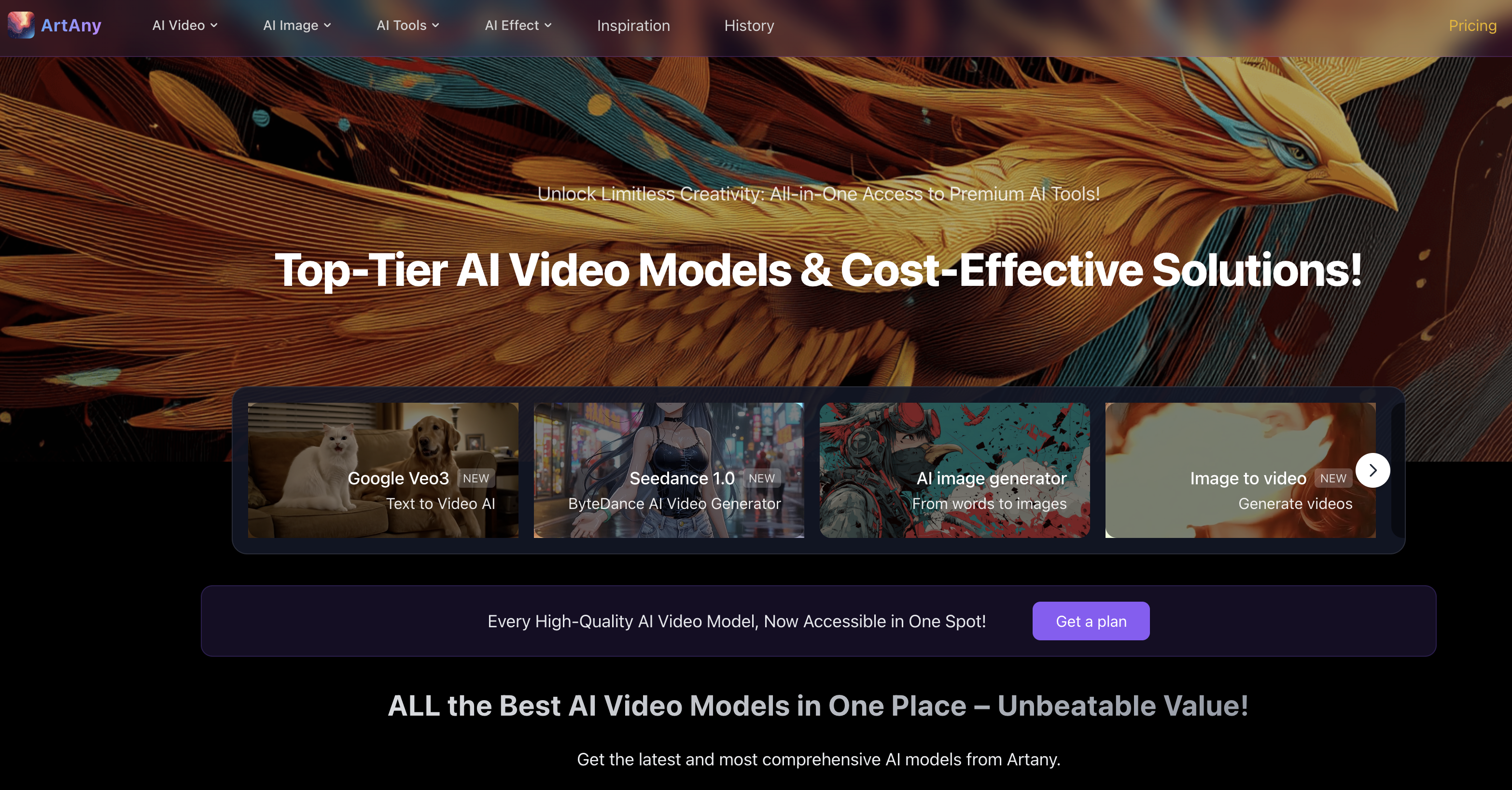 ArtAny AI's Image to Video - Screenshot showing the interface and features of this AI tool