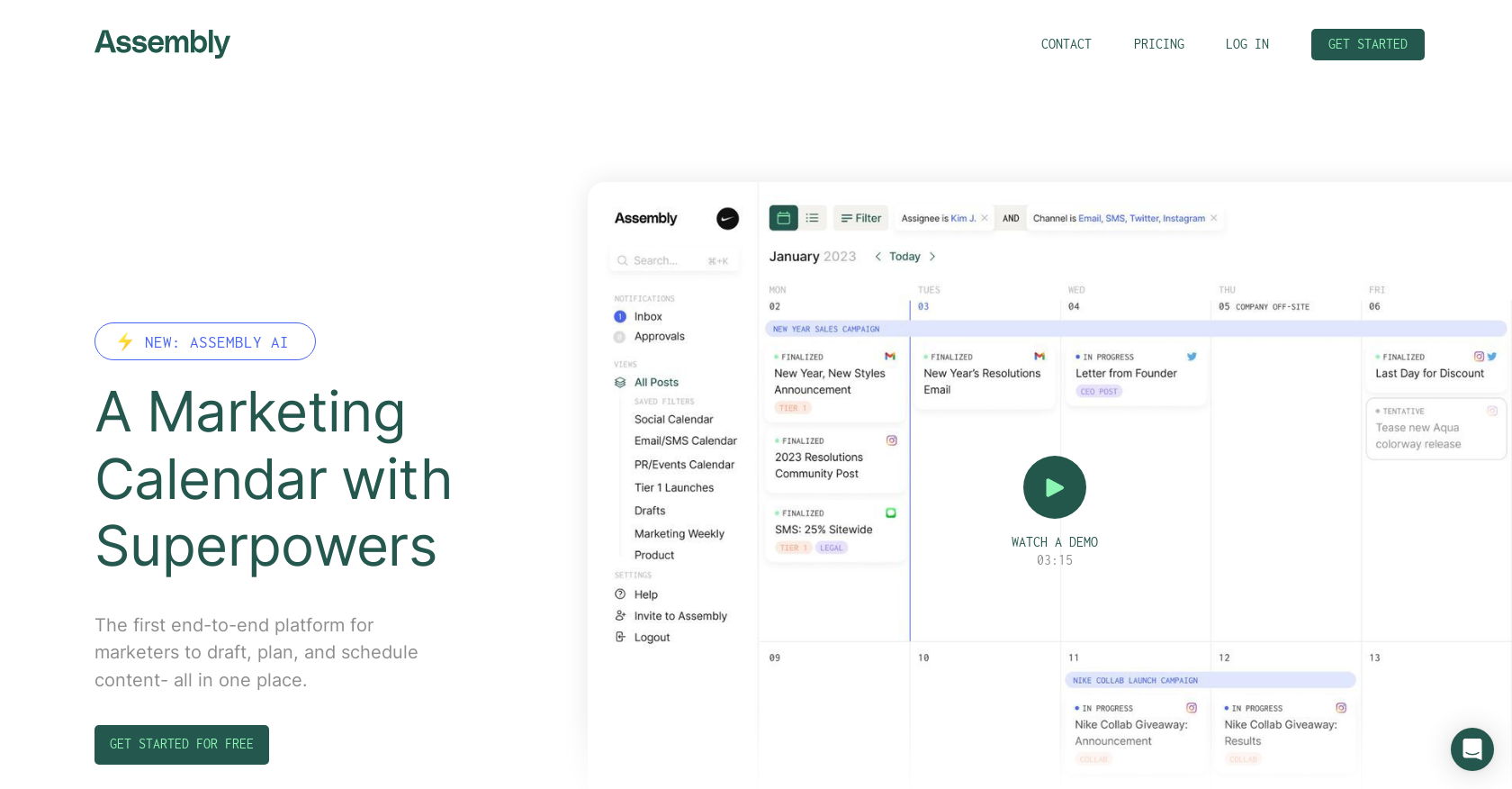 Assembly.marketing - Screenshot showing the interface and features of this AI tool