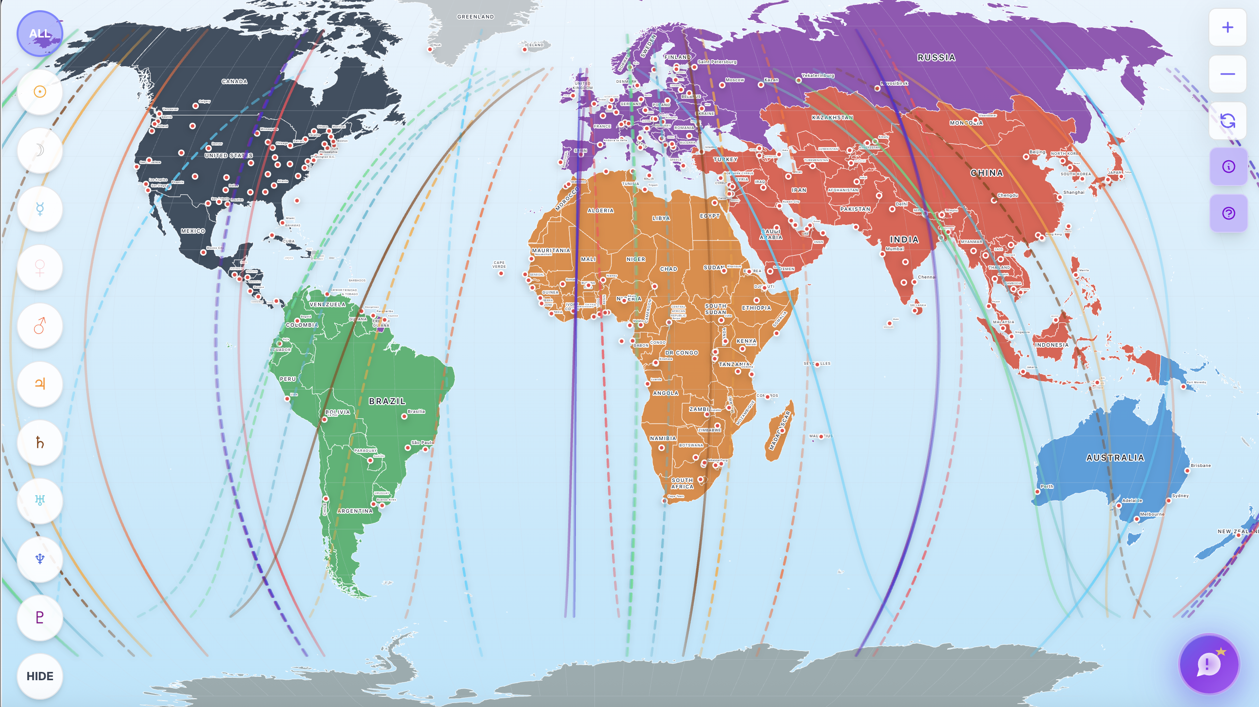 AskNova Astrocartography - Screenshot showing the interface and features of this AI tool