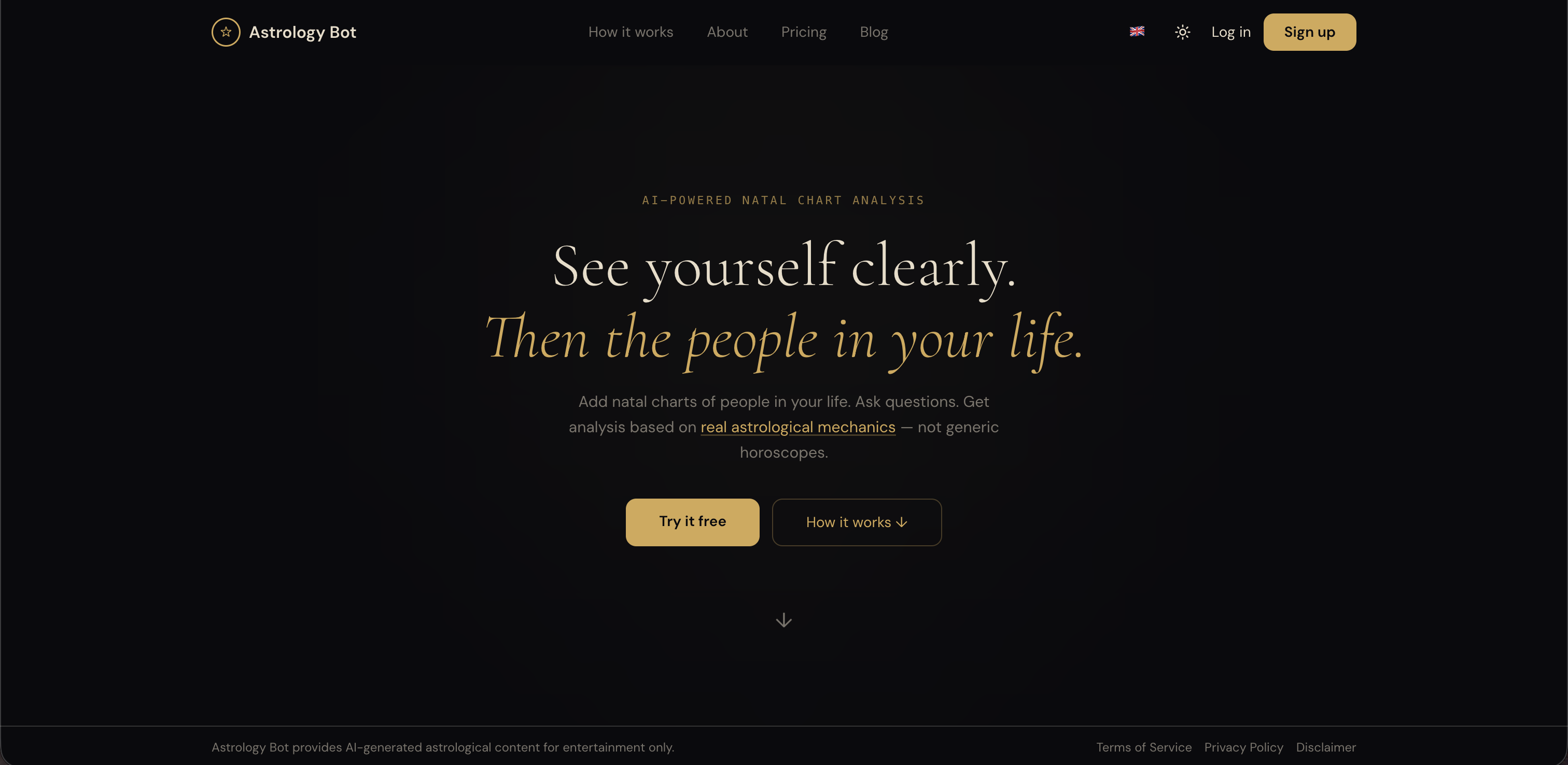 Astrology Bot - Screenshot showing the interface and features of this AI tool