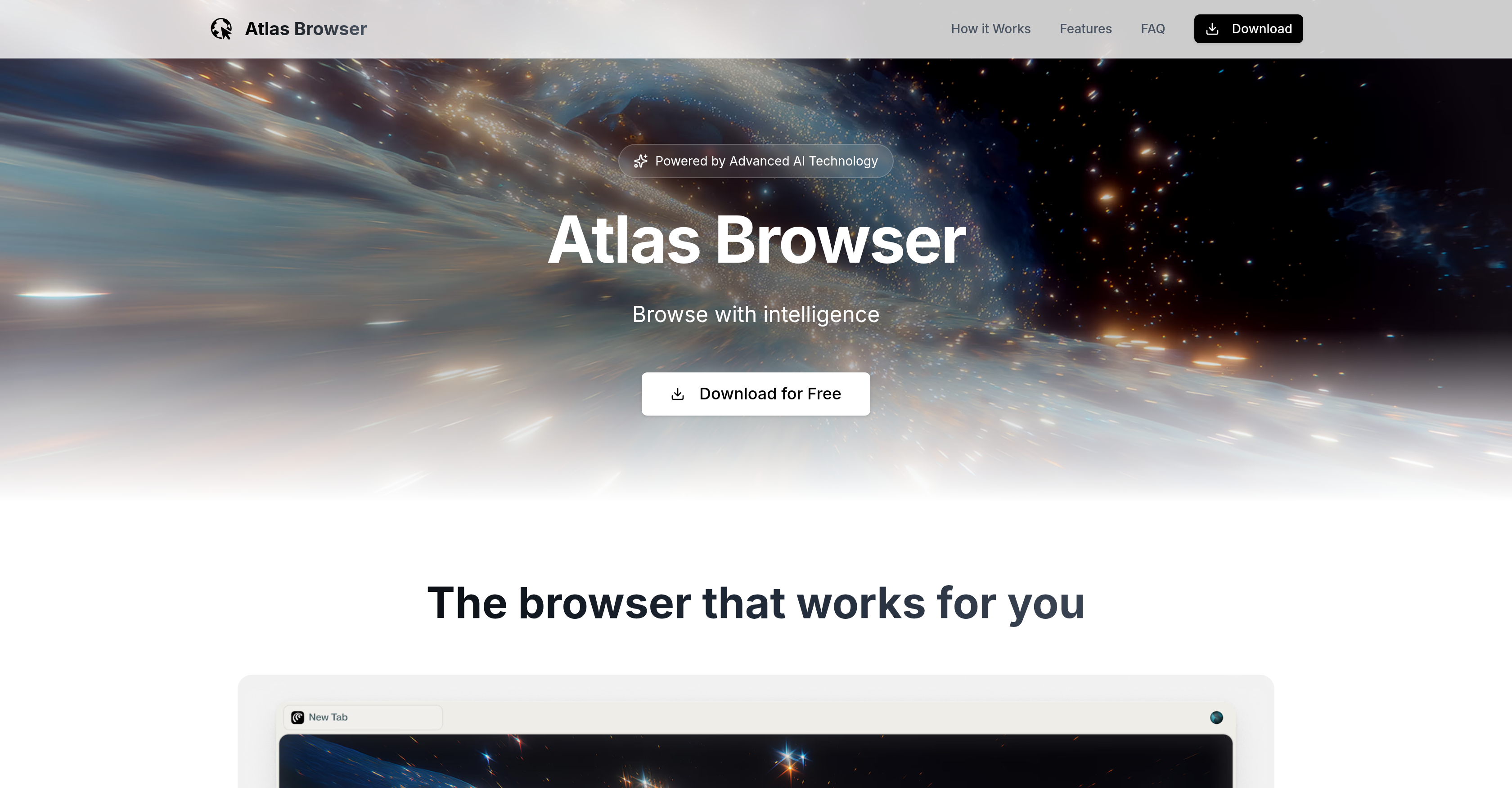 Atlas Browser - Screenshot showing the interface and features of this AI tool