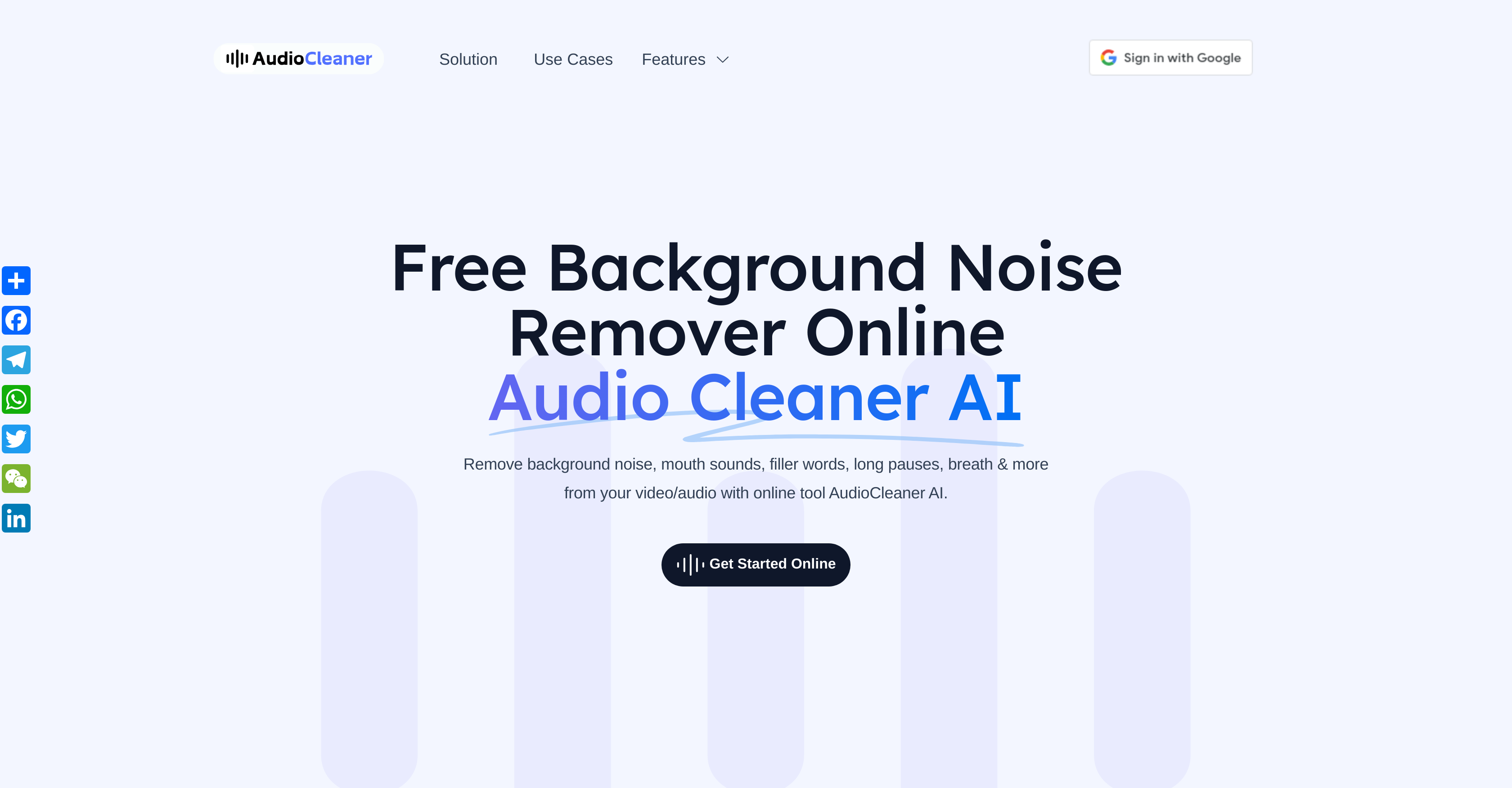 Free AI Audio Cleaner Online - Screenshot showing the interface and features of this AI tool