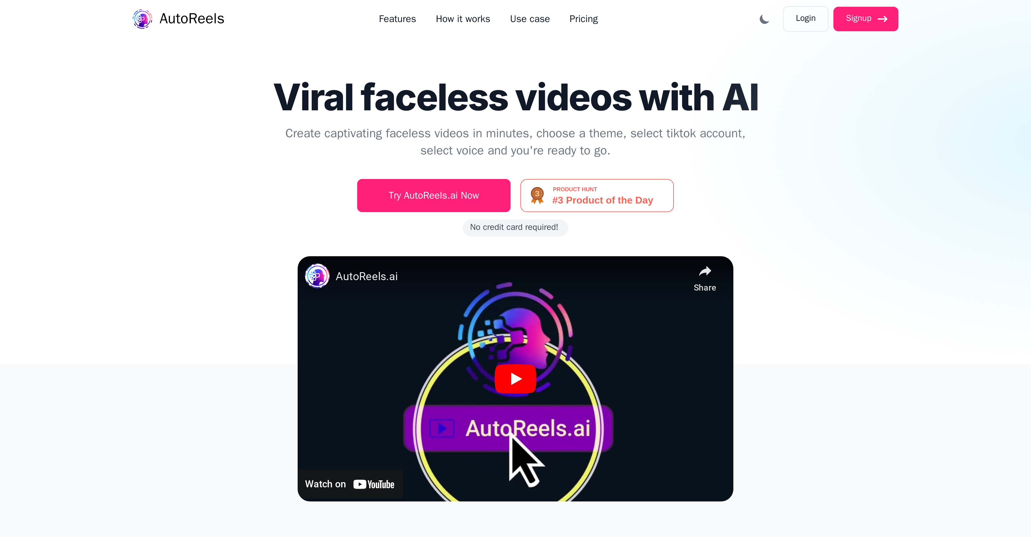 AutoReelsv2 - Screenshot showing the interface and features of this AI tool