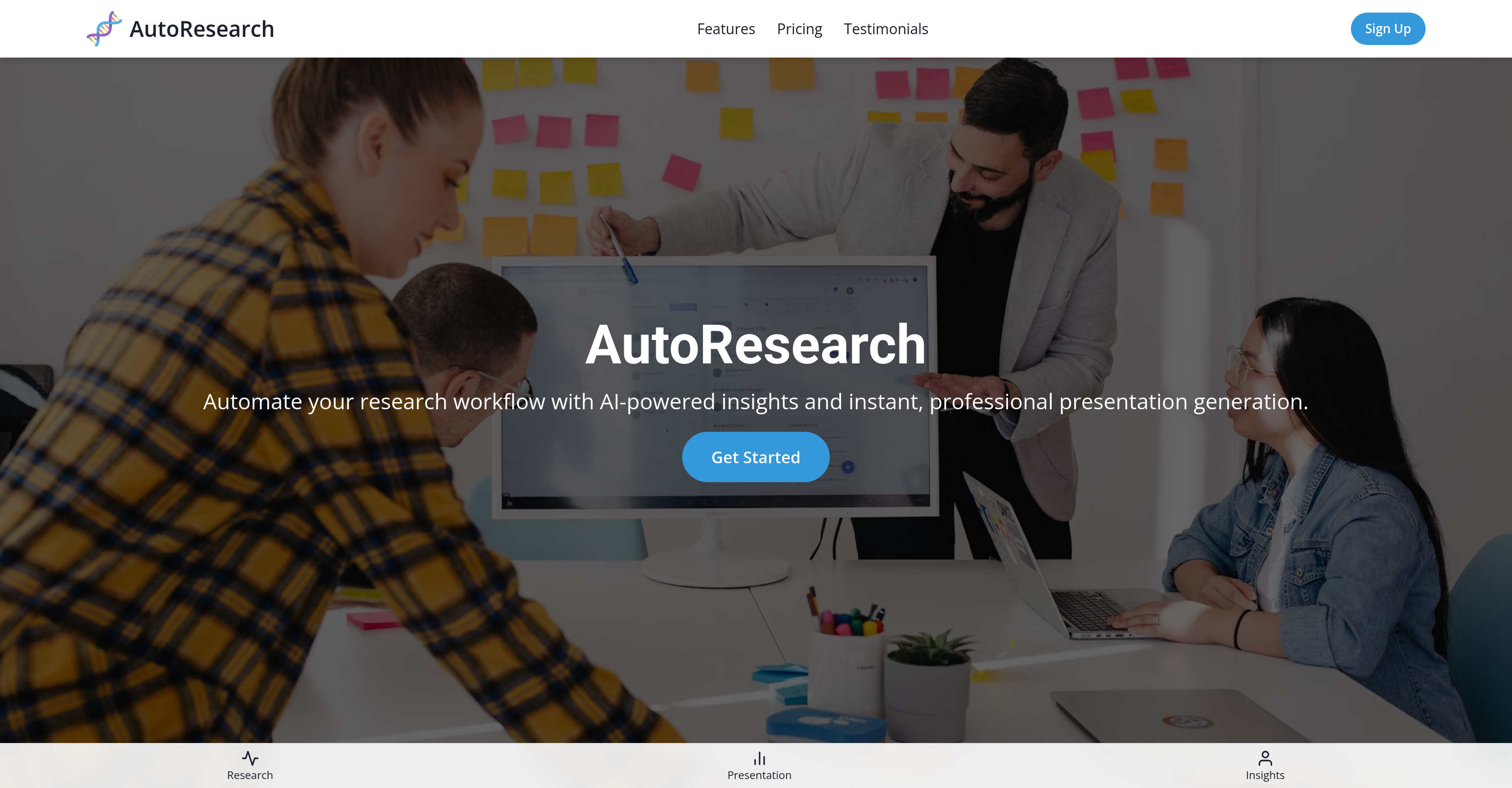 AutoResearch.pro - Screenshot showing the interface and features of this AI tool