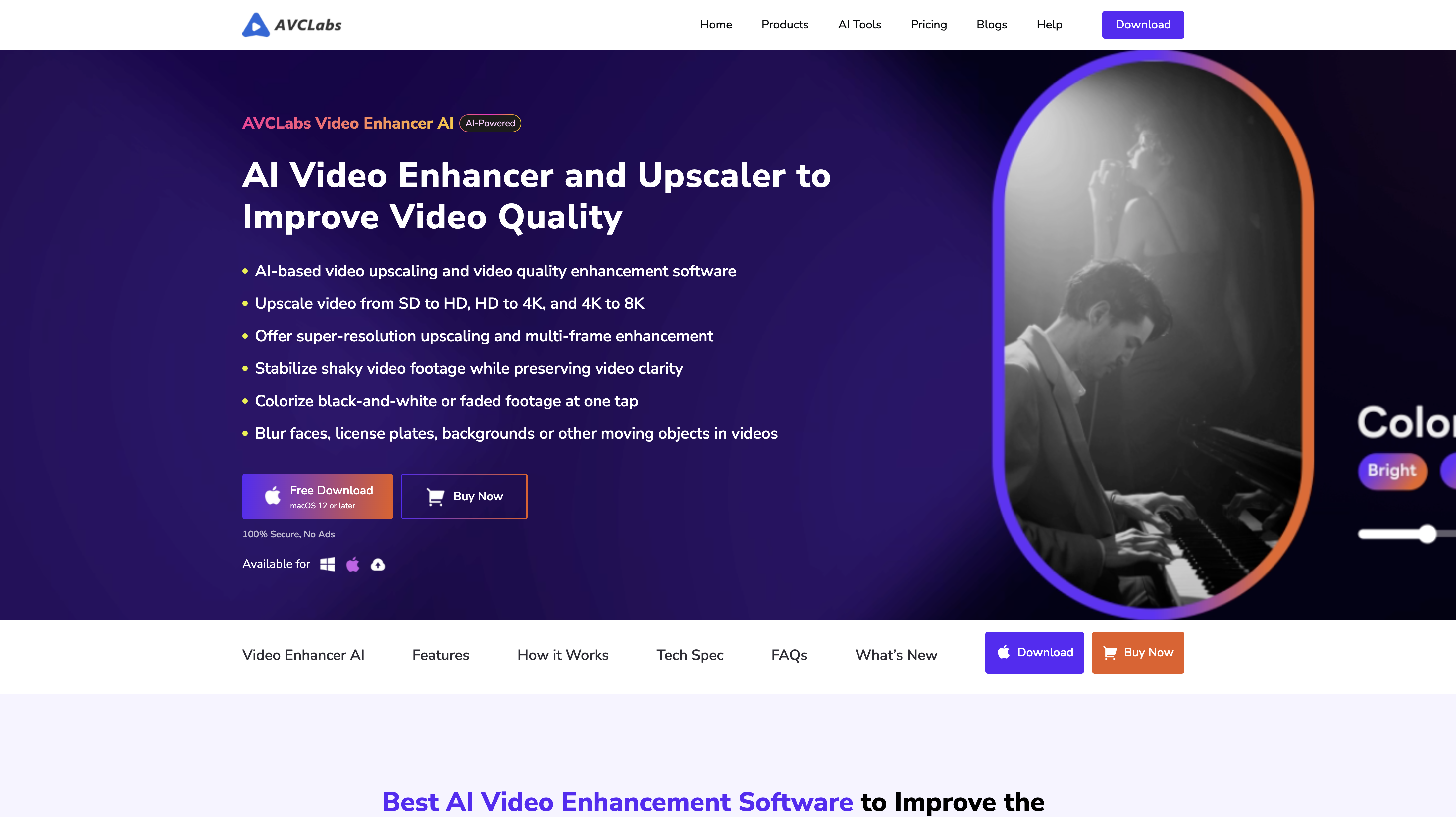 AVCLabs - Screenshot showing the interface and features of this AI tool
