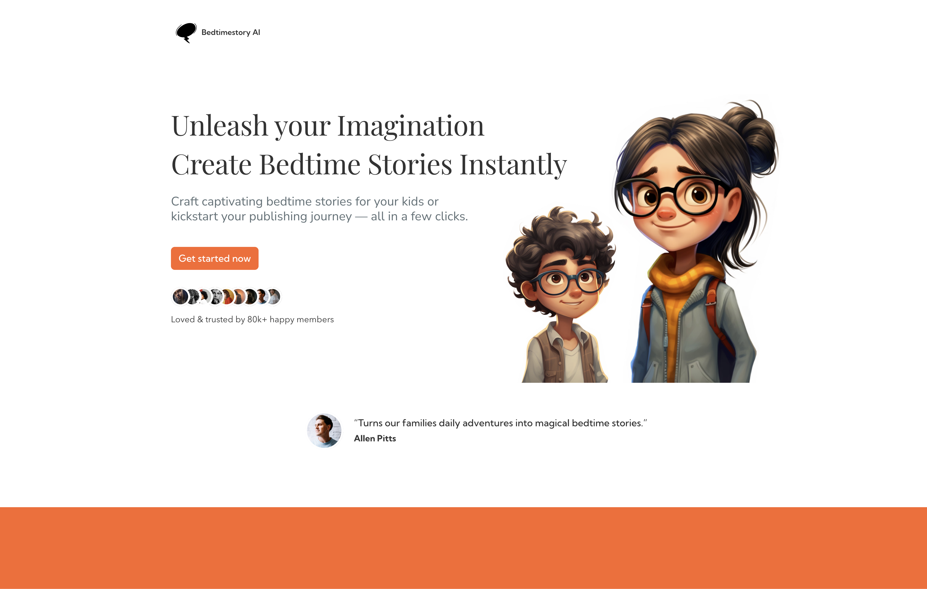 BedtimeStory - Screenshot showing the interface and features of this AI tool