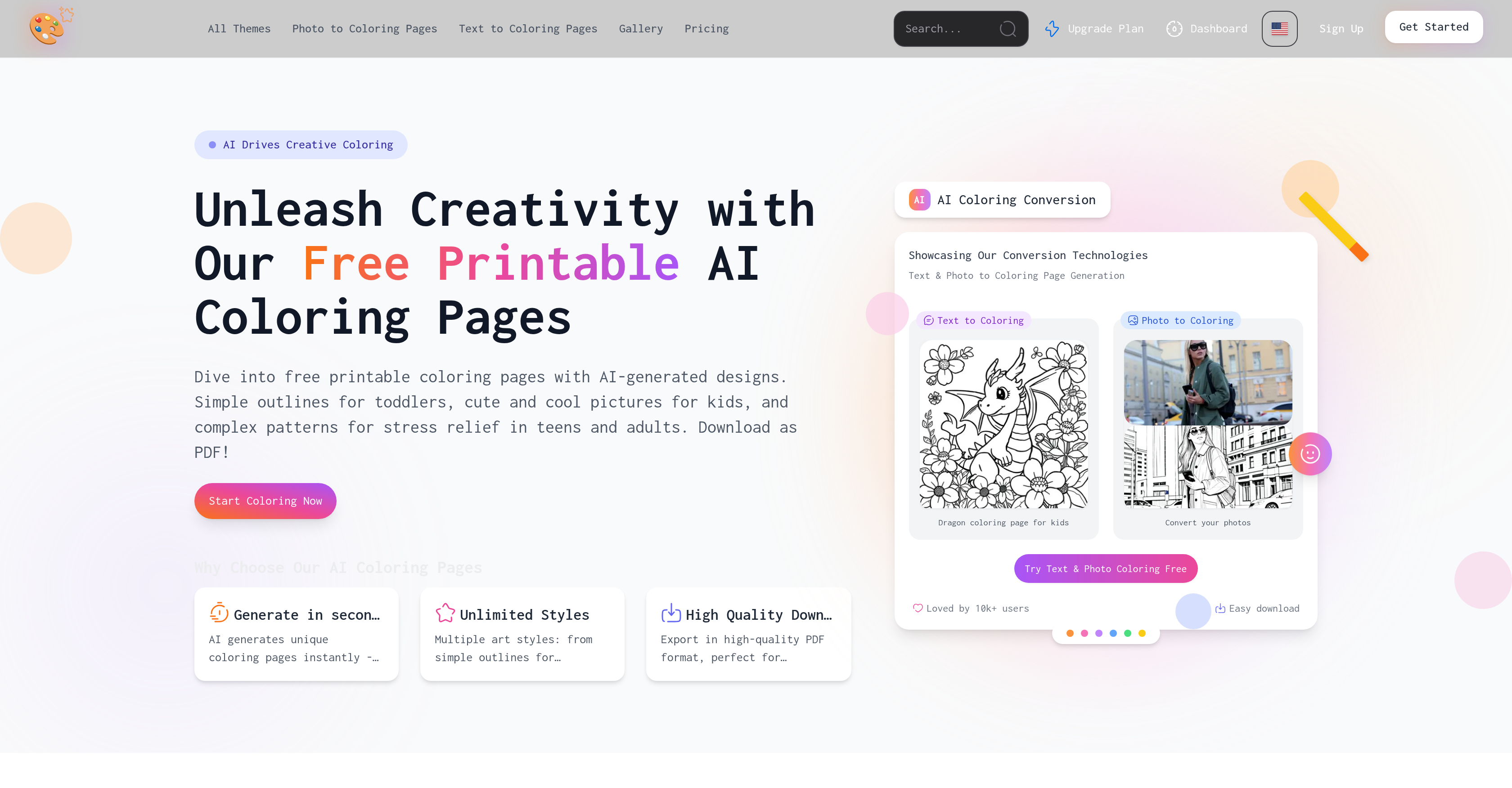 Best Coloring Pages - Screenshot showing the interface and features of this AI tool