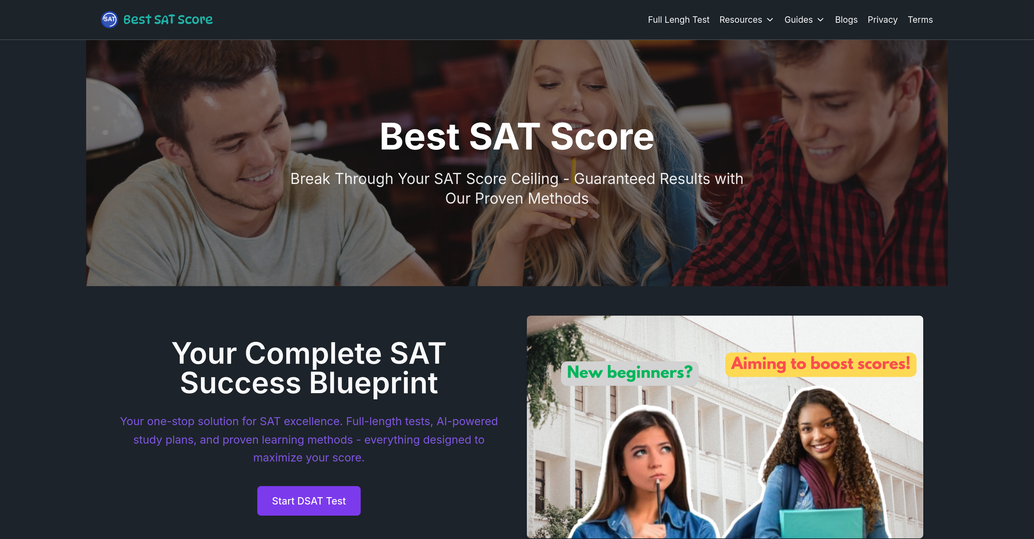 Best SAT Score - Screenshot showing the interface and features of this AI tool