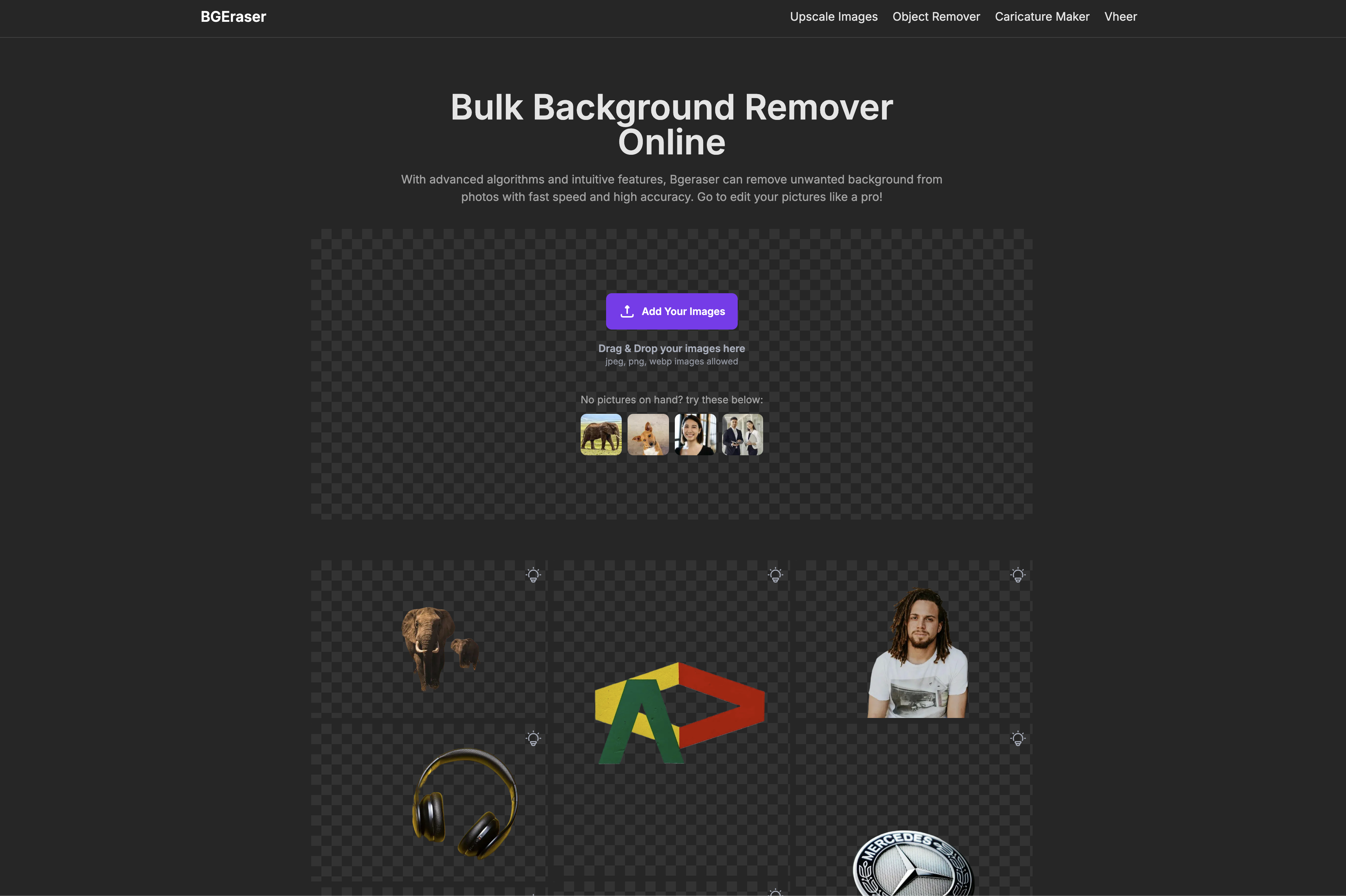 Bg Eraser - Screenshot showing the interface and features of this AI tool