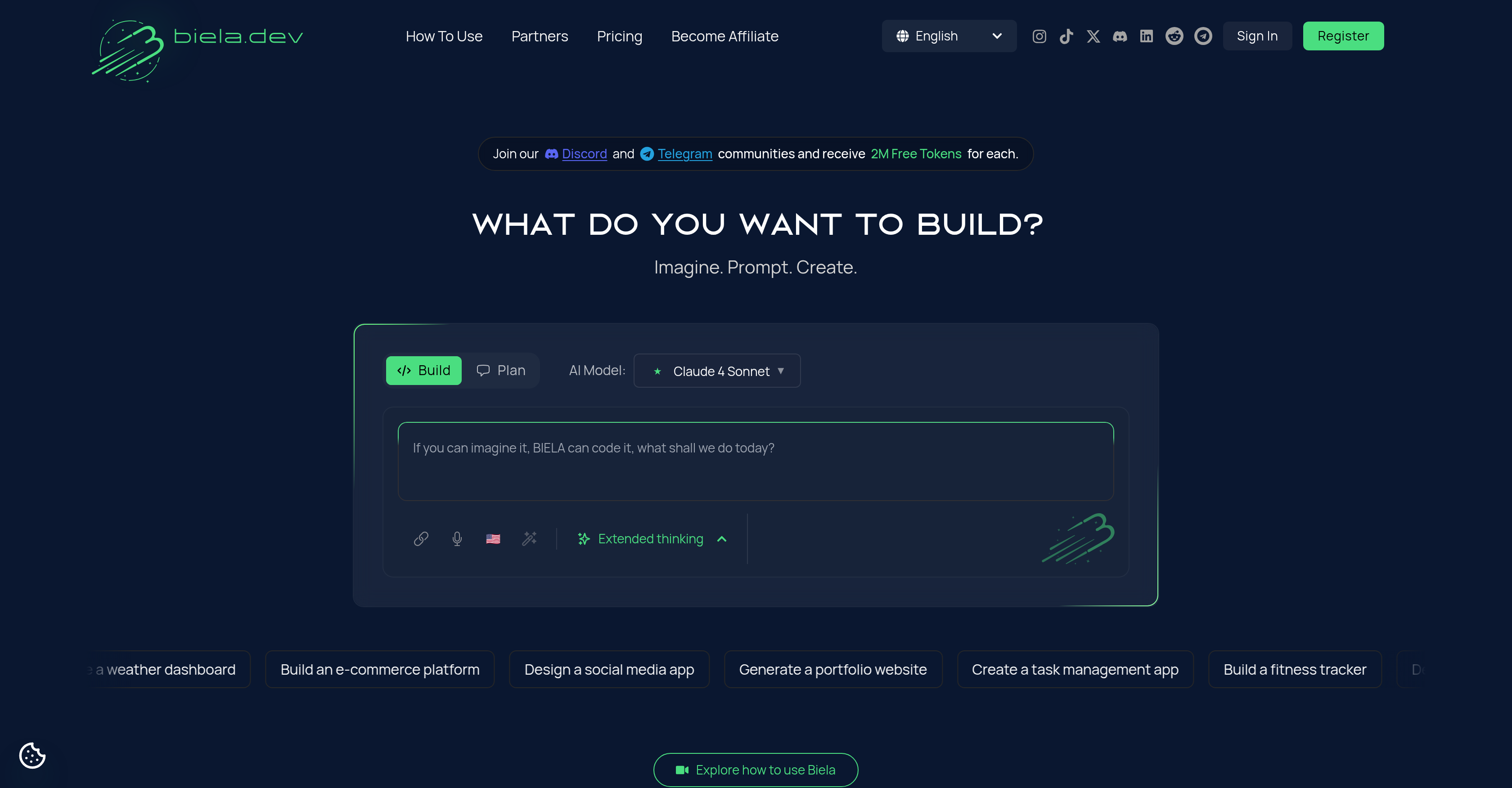 biela.dev - Screenshot showing the interface and features of this AI tool