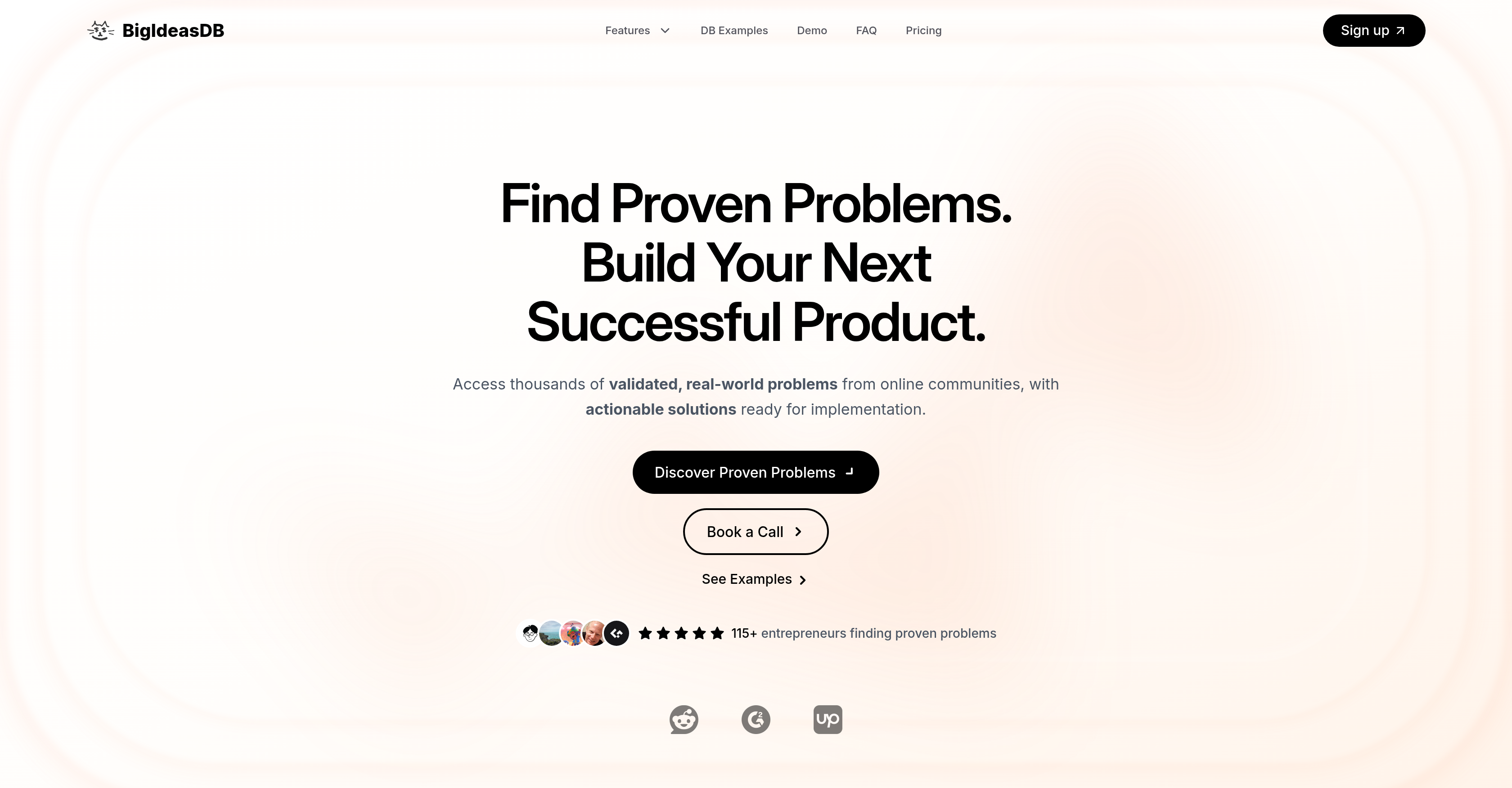 BigIdeasDB - Screenshot showing the interface and features of this AI tool