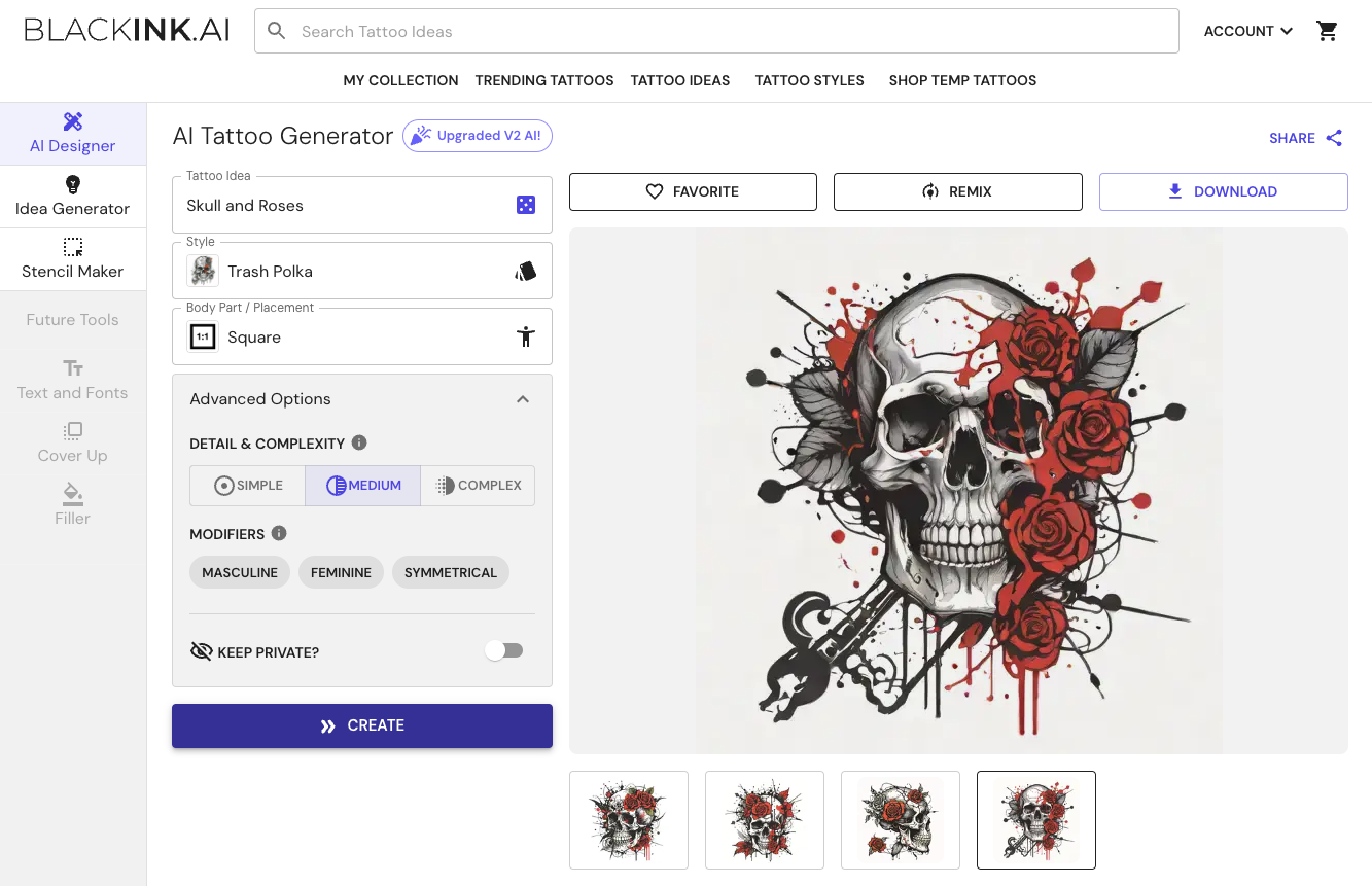 BlackInk.AI - Screenshot showing the interface and features of this AI tool