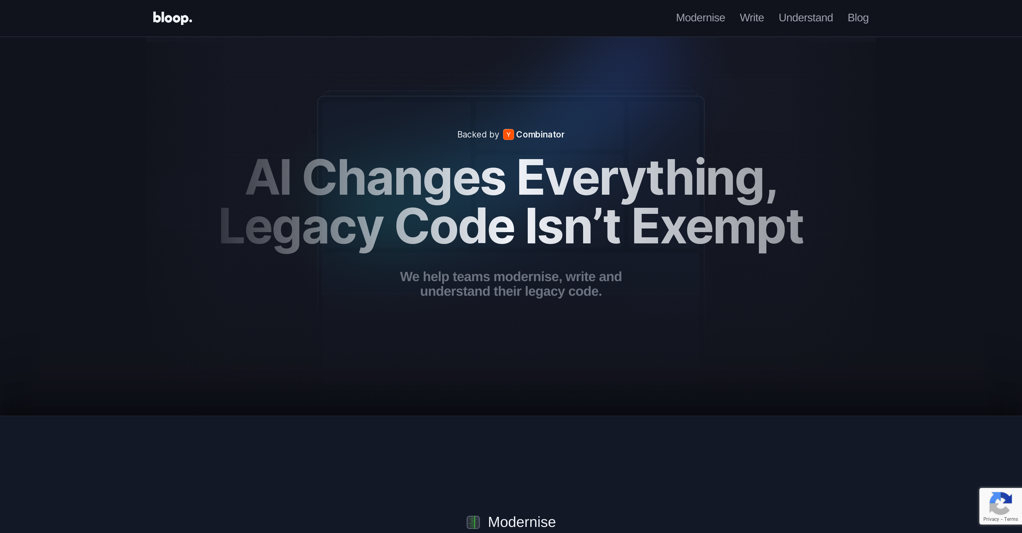 Bloop - Screenshot showing the interface and features of this AI tool