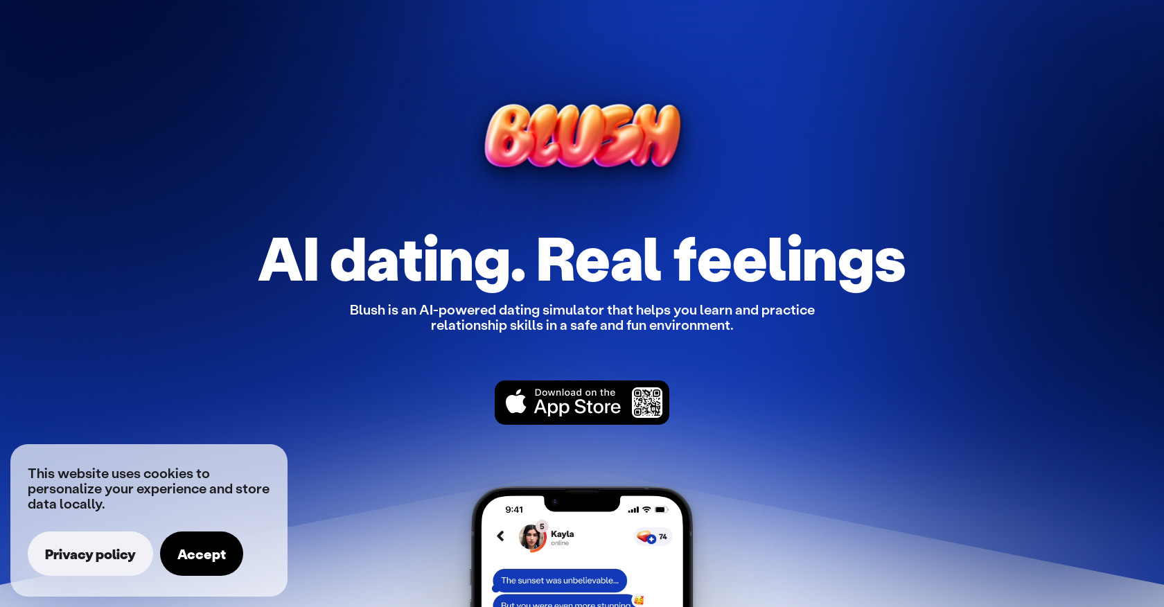 Blush - Screenshot showing the interface and features of this AI tool