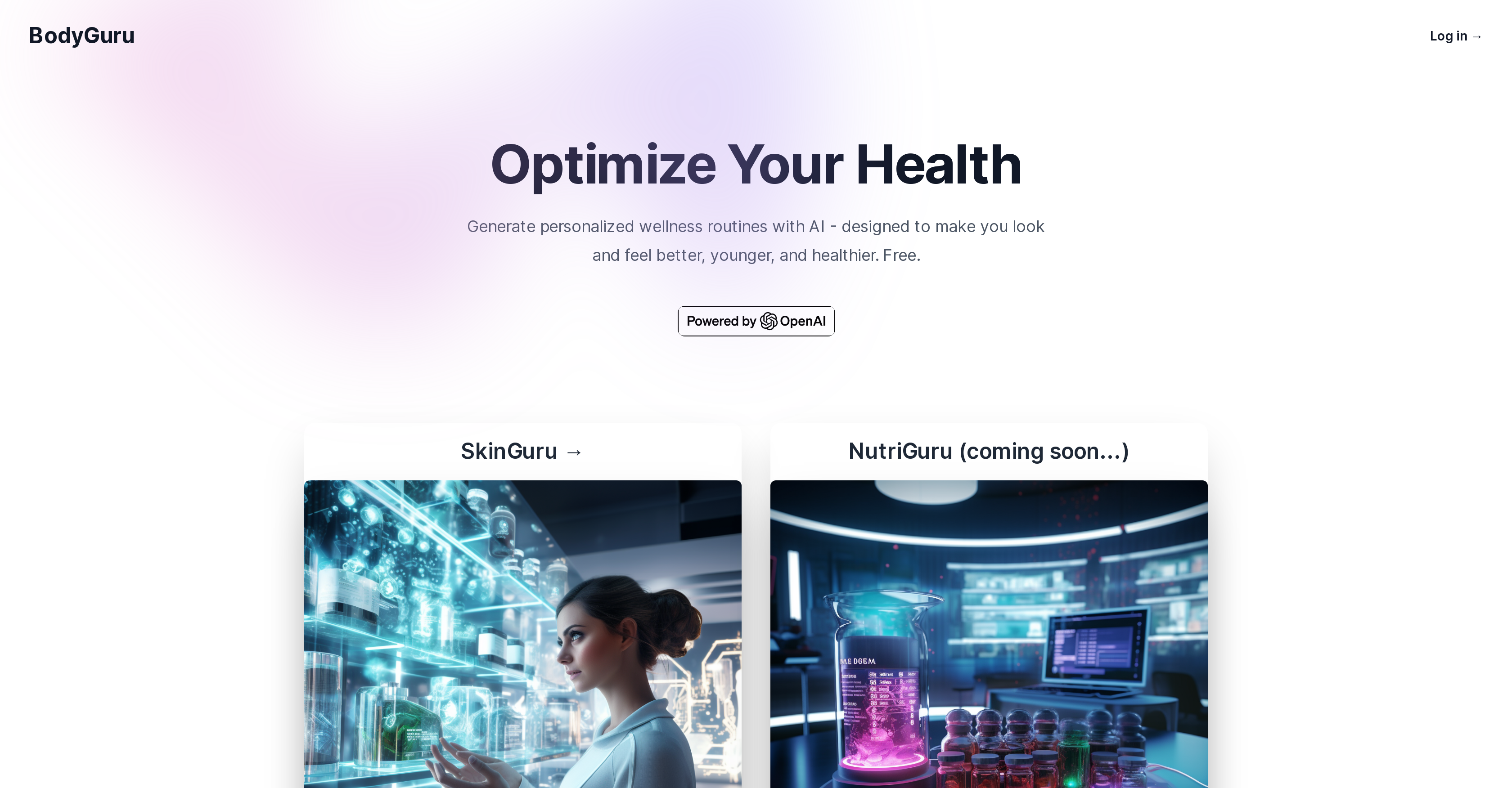 BodyGuru - Screenshot showing the interface and features of this AI tool