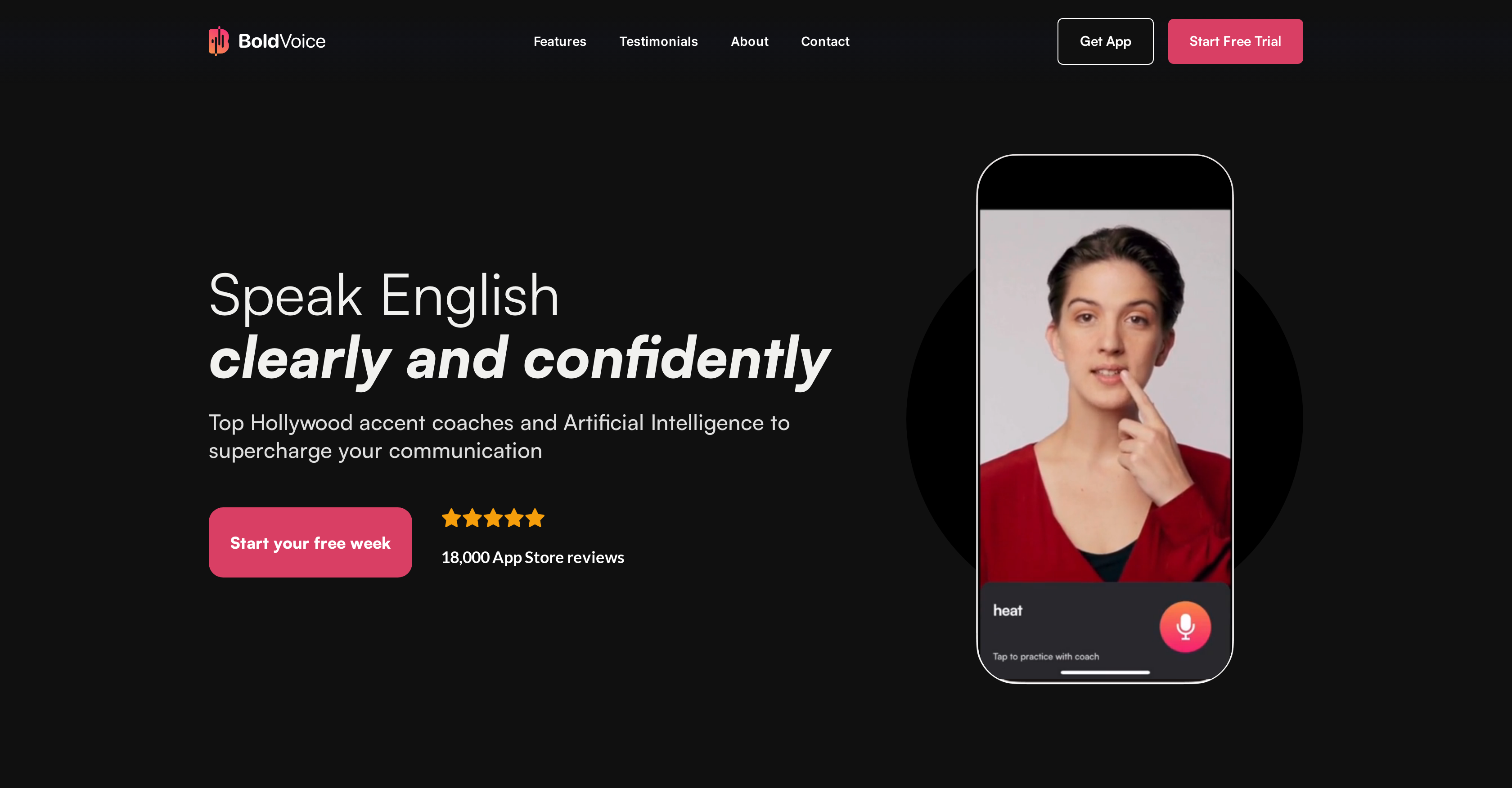 BoldVoice - Screenshot showing the interface and features of this AI tool