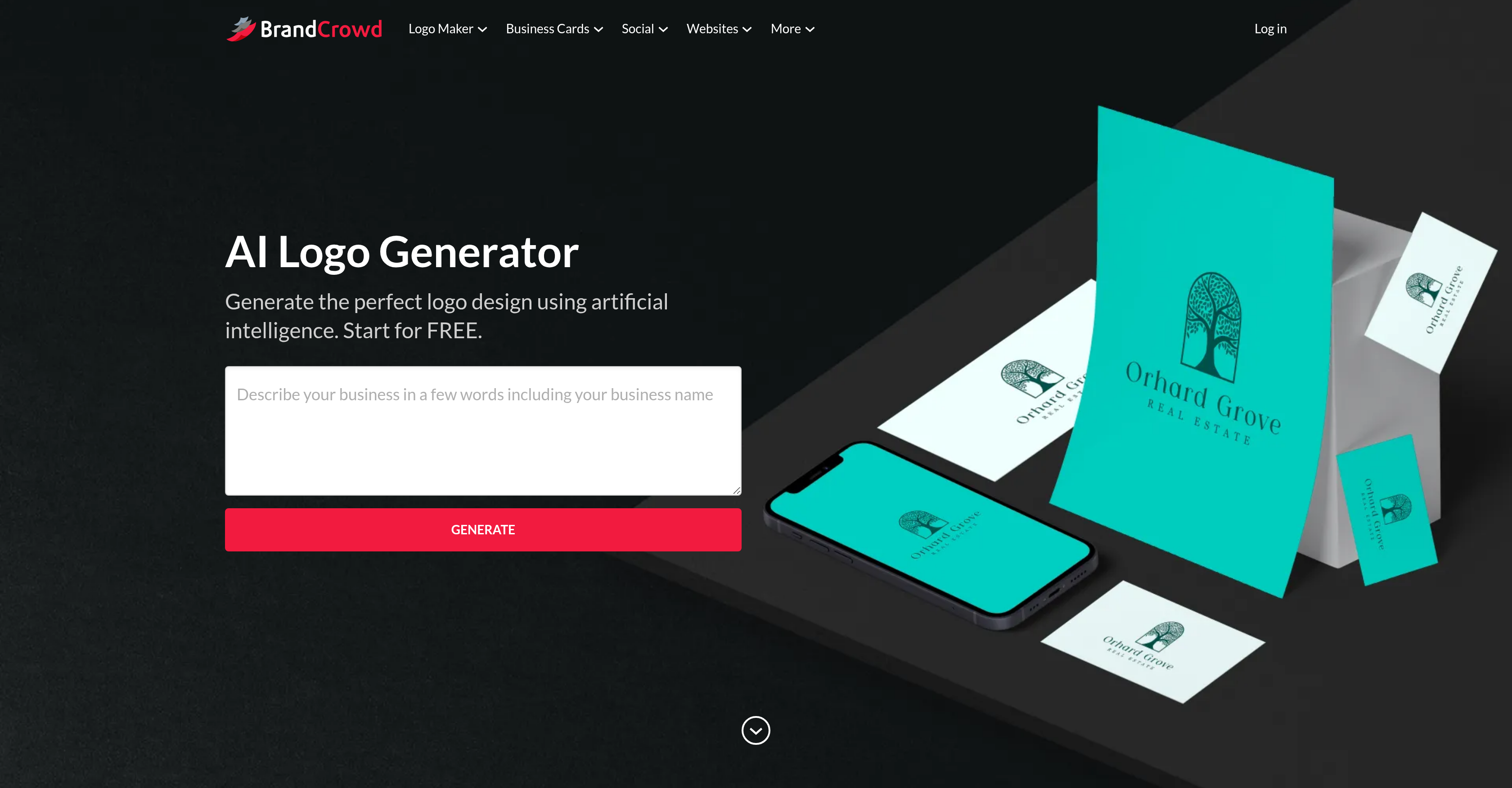 BrandCrowd | AI Logo Generator - Screenshot showing the interface and features of this AI tool