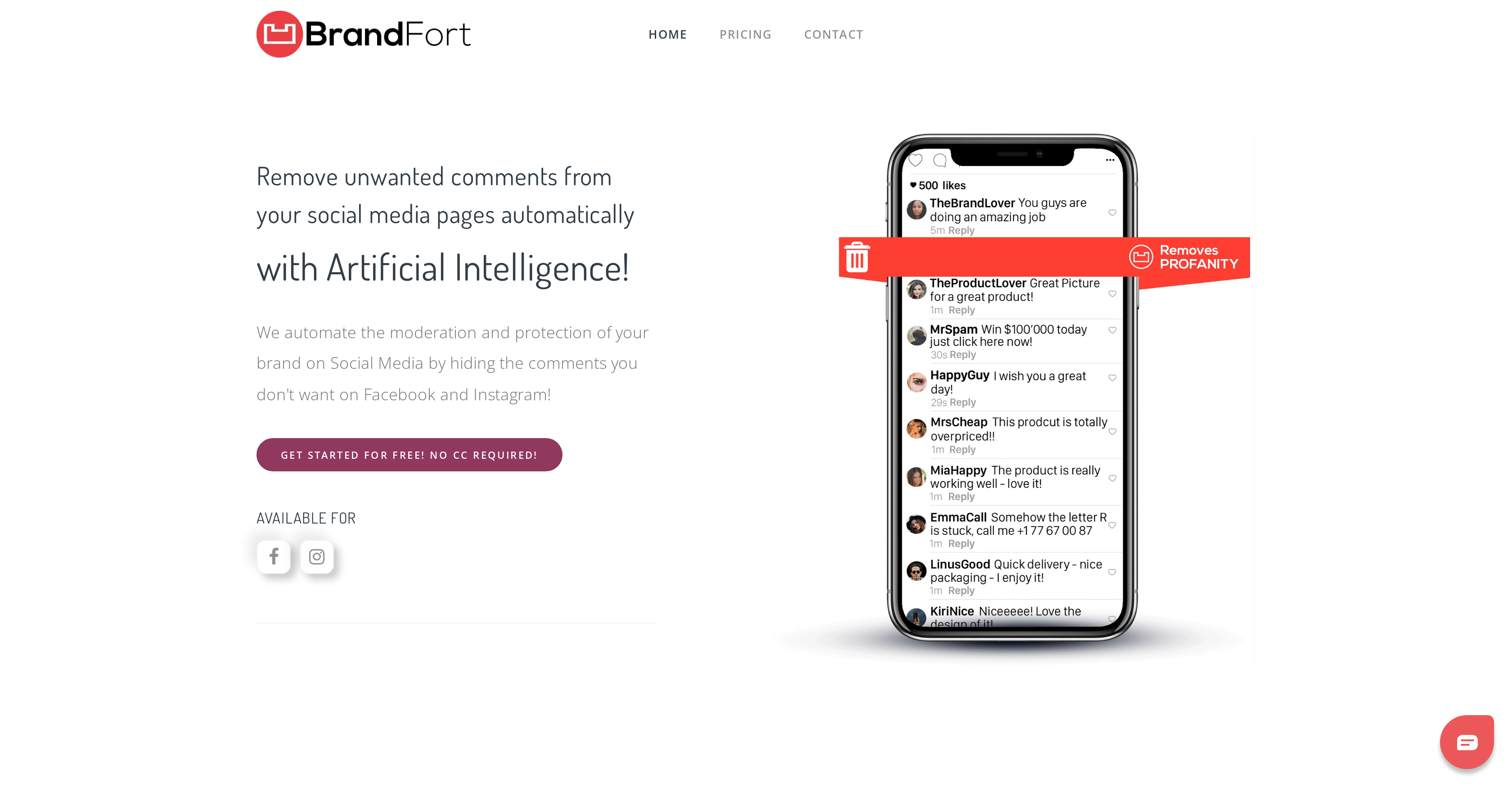 Brandfort - Screenshot showing the interface and features of this AI tool