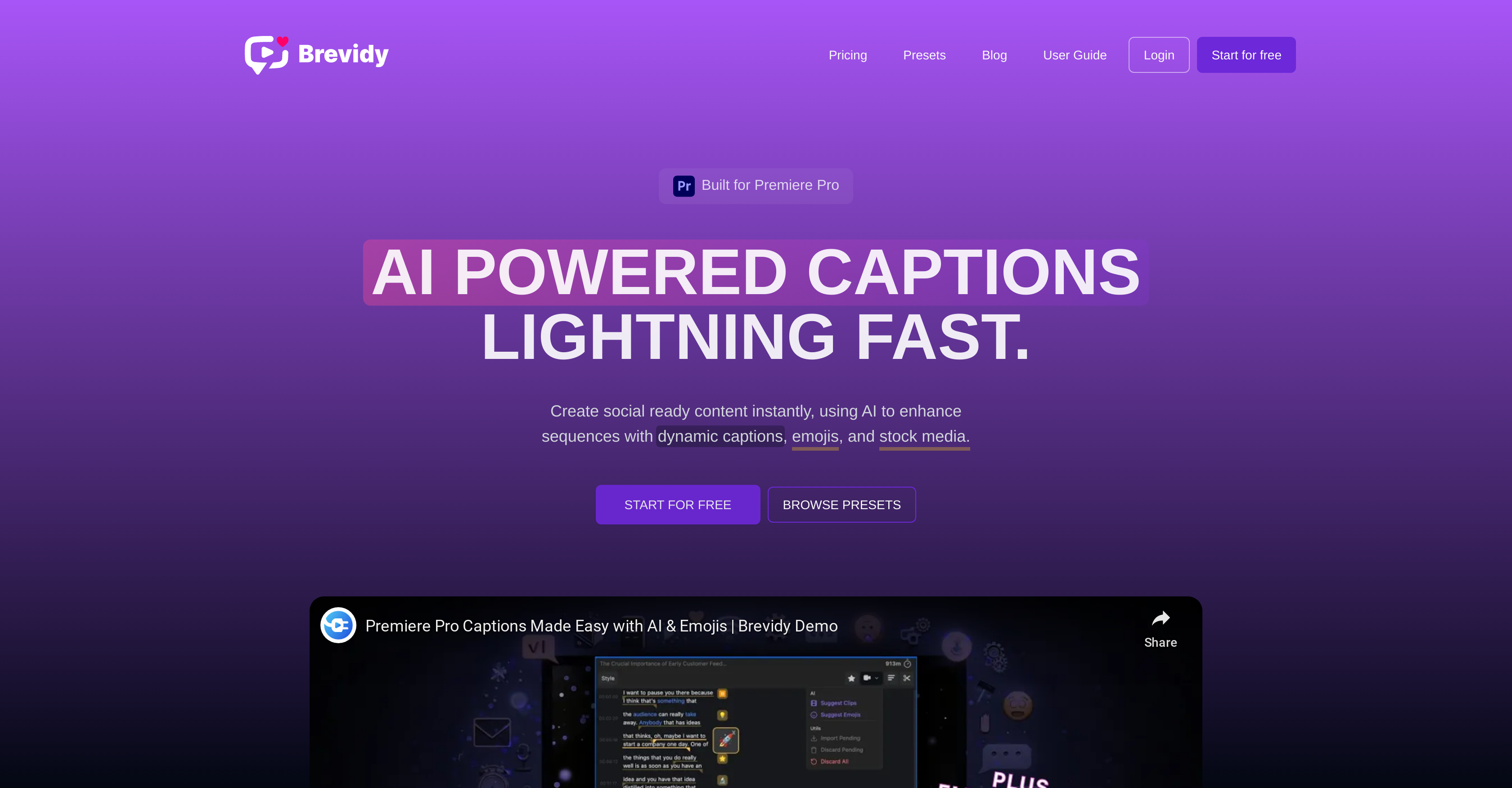 Brevidy - Screenshot showing the interface and features of this AI tool