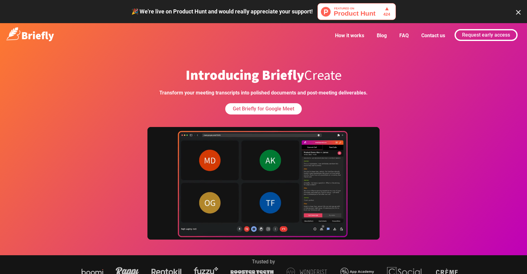Briefly AI - Screenshot showing the interface and features of this AI tool
